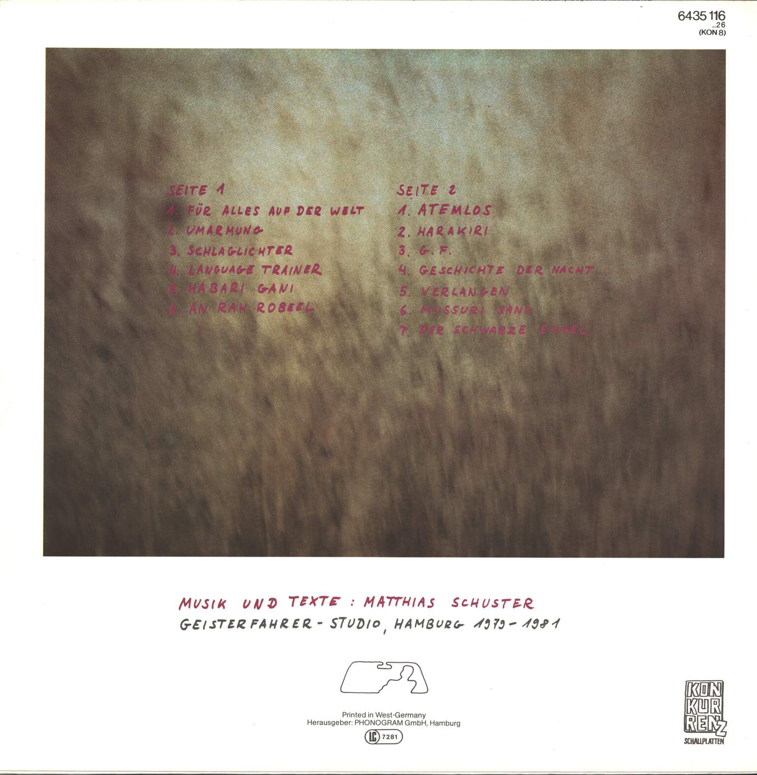Matthias Schuster: Atemlos, LP (Vinyl)
