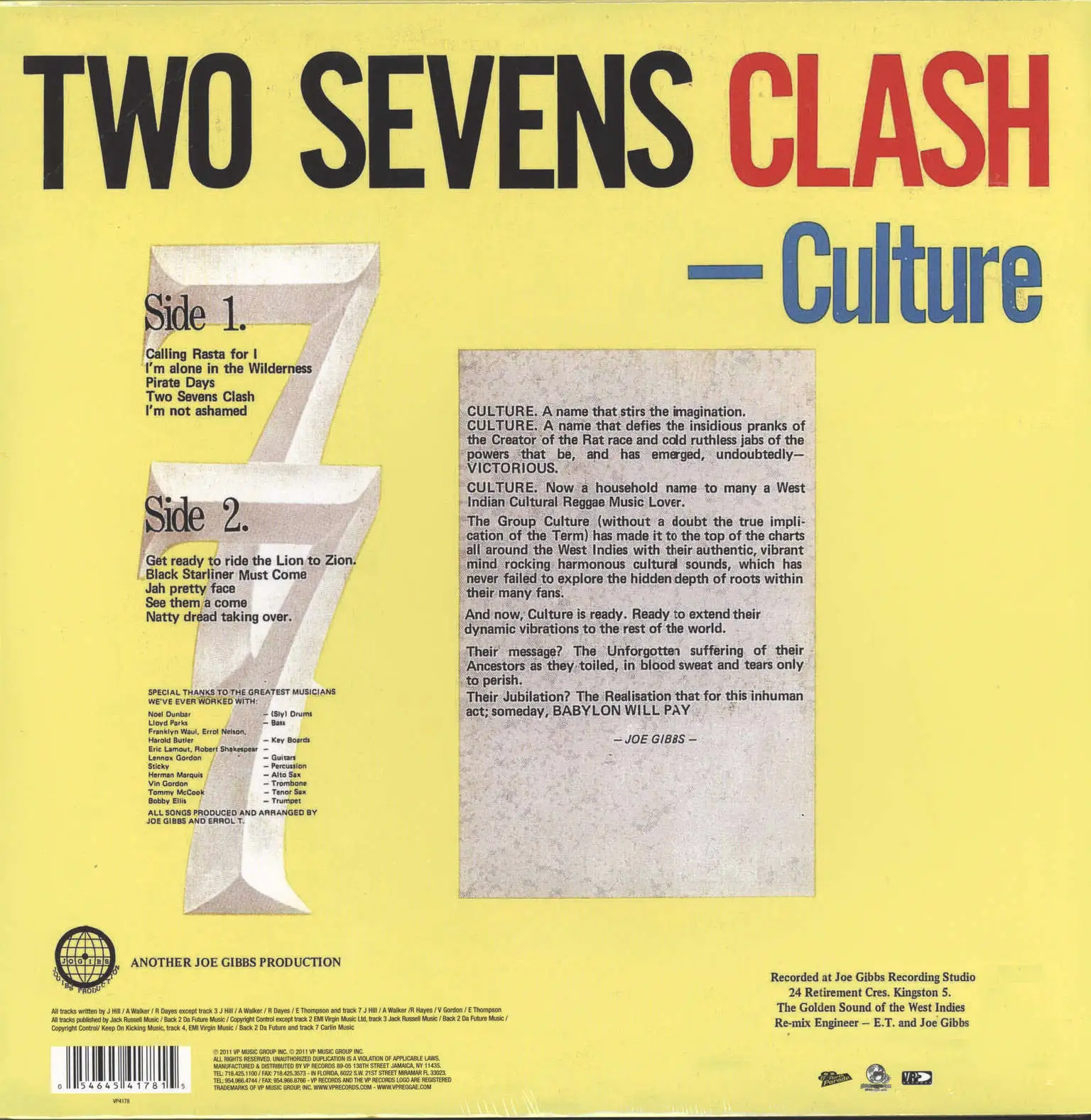 Culture: Two Sevens Clash, 1×LP (Vinyl)