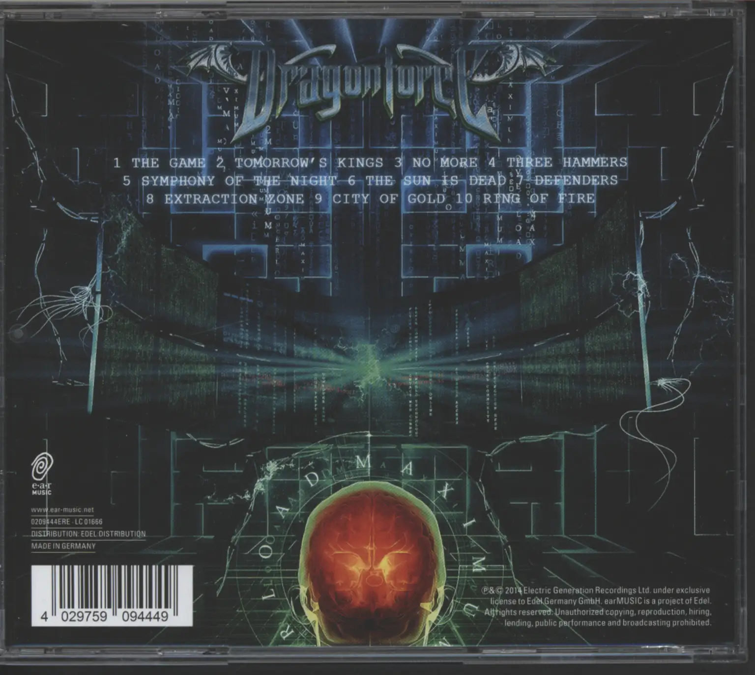 Dragonforce: Maximum Overload, 1×CD
