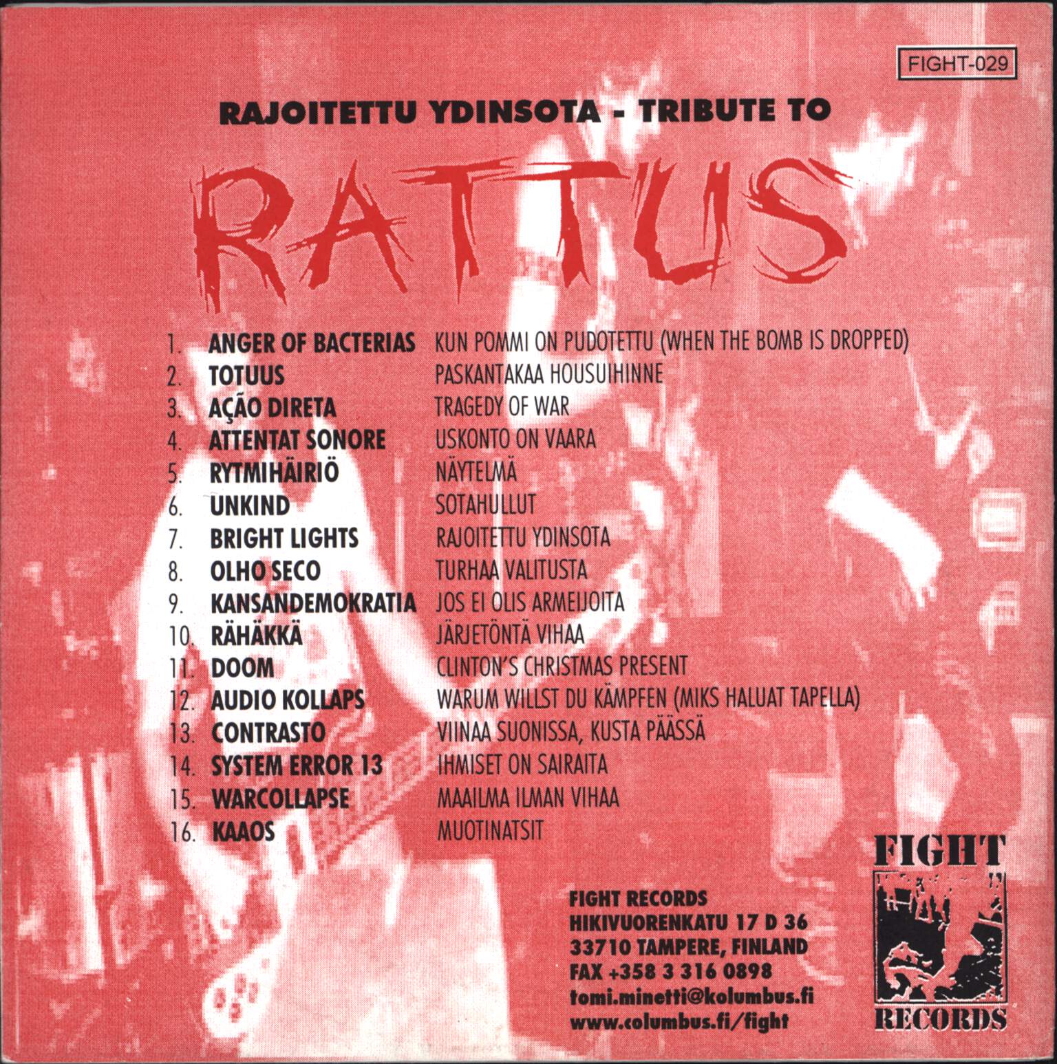 Various: Rajoitettu Ydinsota: Tribute To Rattus, 1×CD