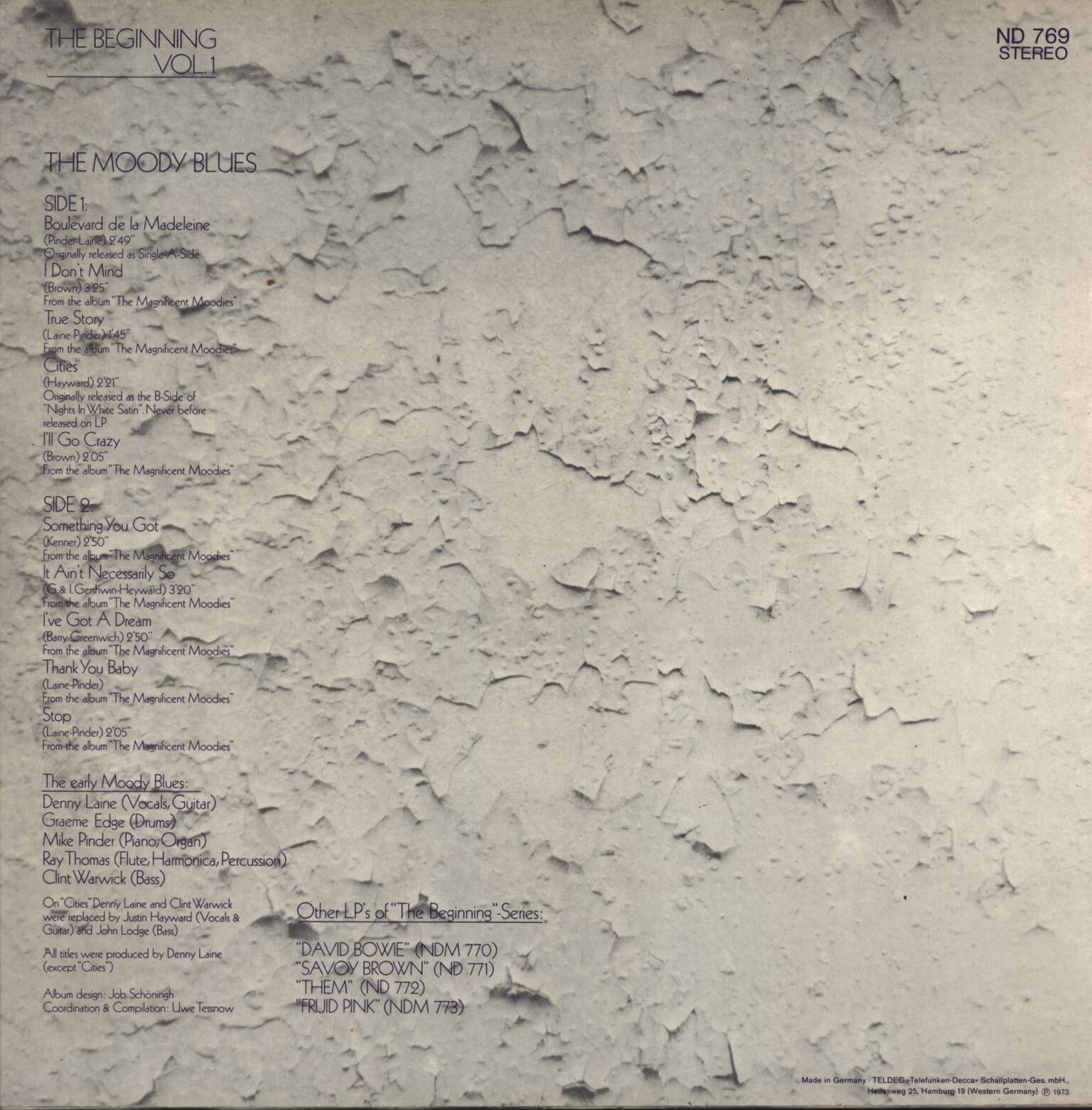 The Moody Blues: The Beginning Vol. 1, 1×LP (Vinyl)