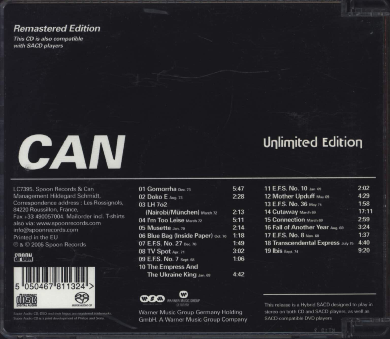 Can: Unlimited Edition, 1×CD