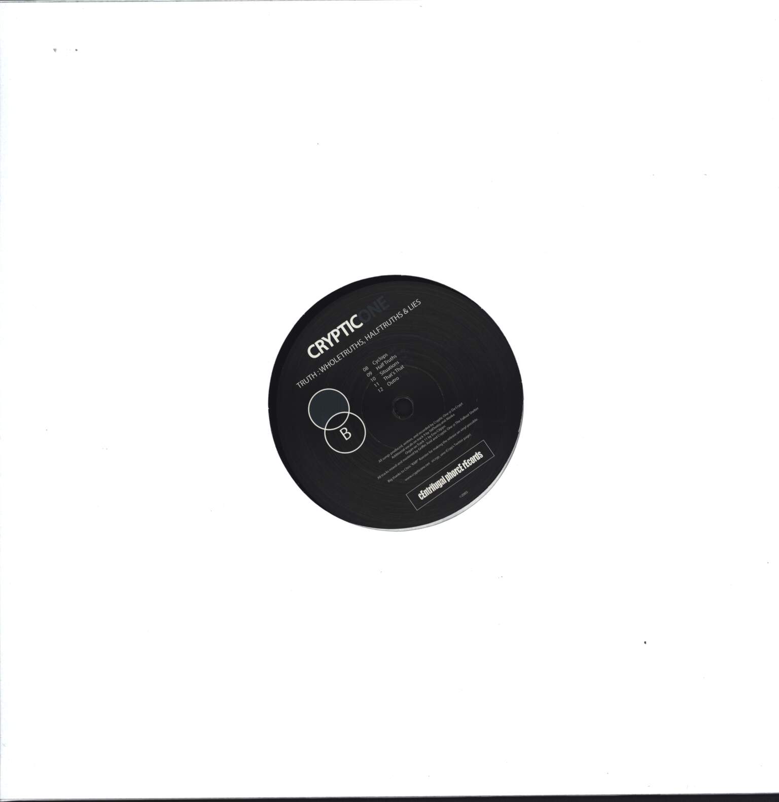 Cryptic One: Truth: Whole Truth, Half Truths & Lies, 1×LP (Vinyl)