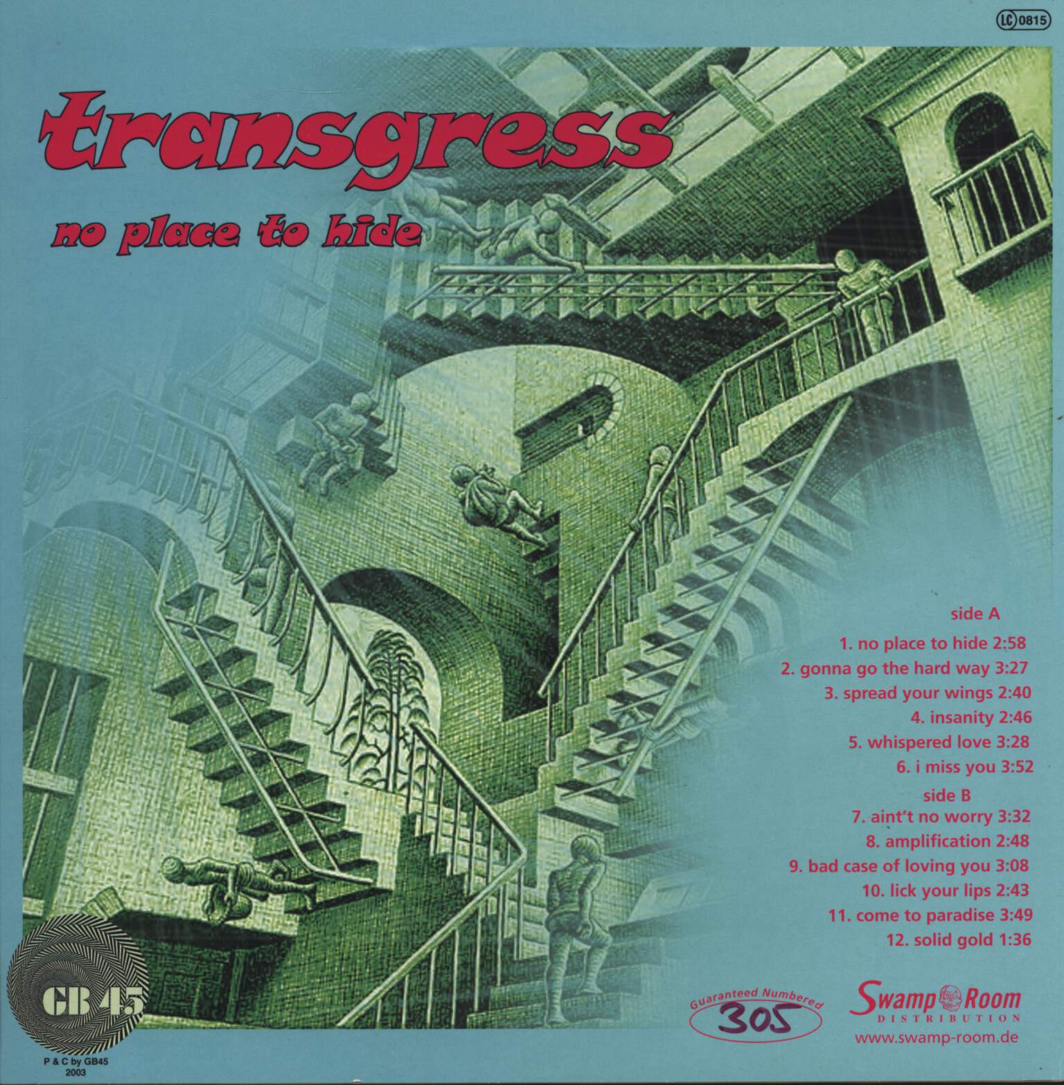 Transgress: No Place To Hide, 1×LP (Vinyl)