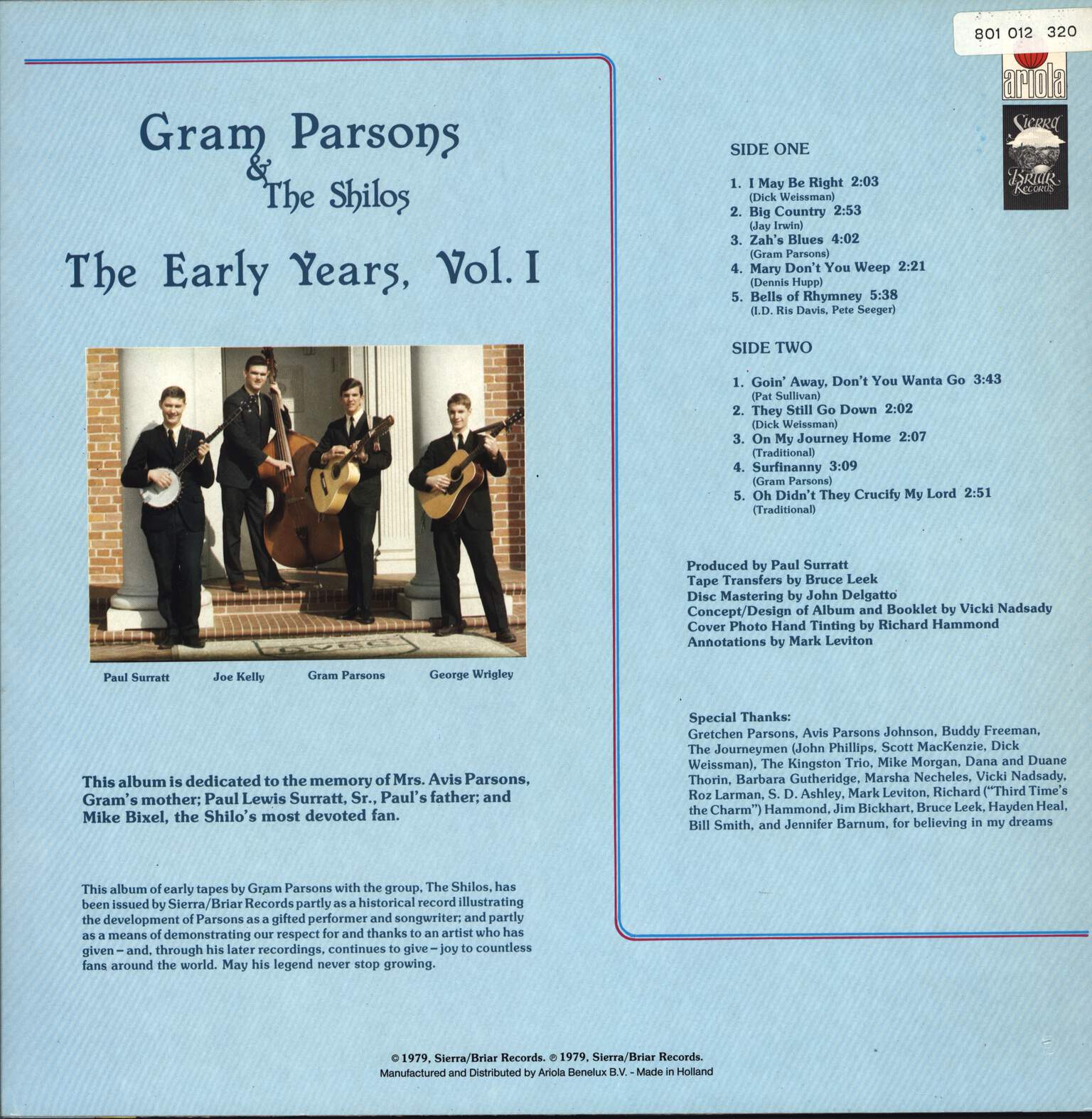 Gram Parsons: The Early Years 1963-65, 1×LP (Vinyl)