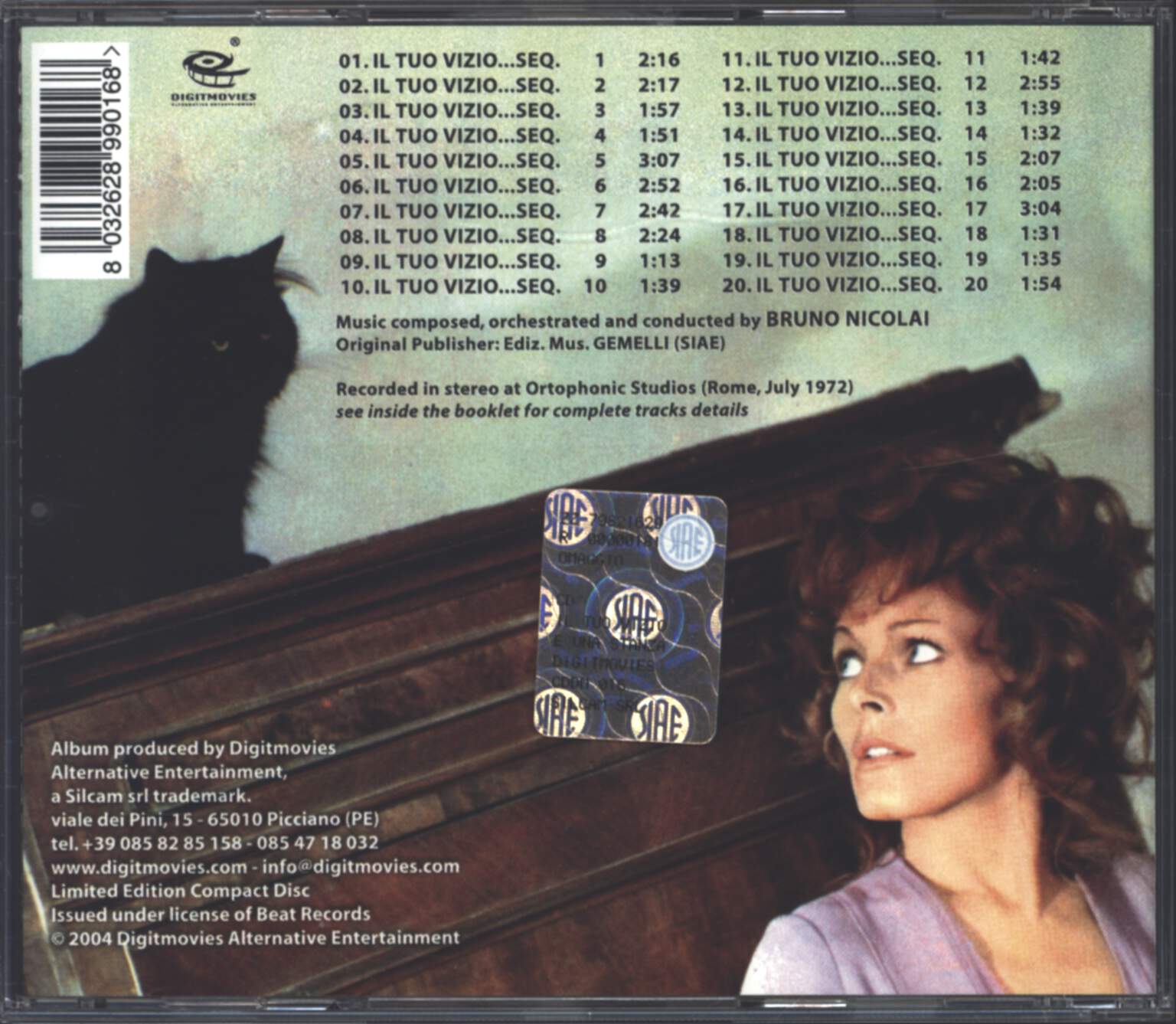 Bruno Nicolai: Il Tuo Vizio E' Una Stanza Chiusa E Solo Io Ne Ho La Chiave (Original Motion Picture Soundtrack), 1×CD