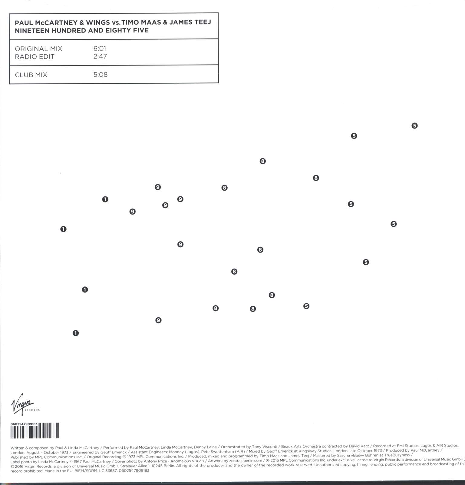 Paul McCartney: Nineteen Hundred And Eighty Five, 1×12" Maxi Single (Vinyl)