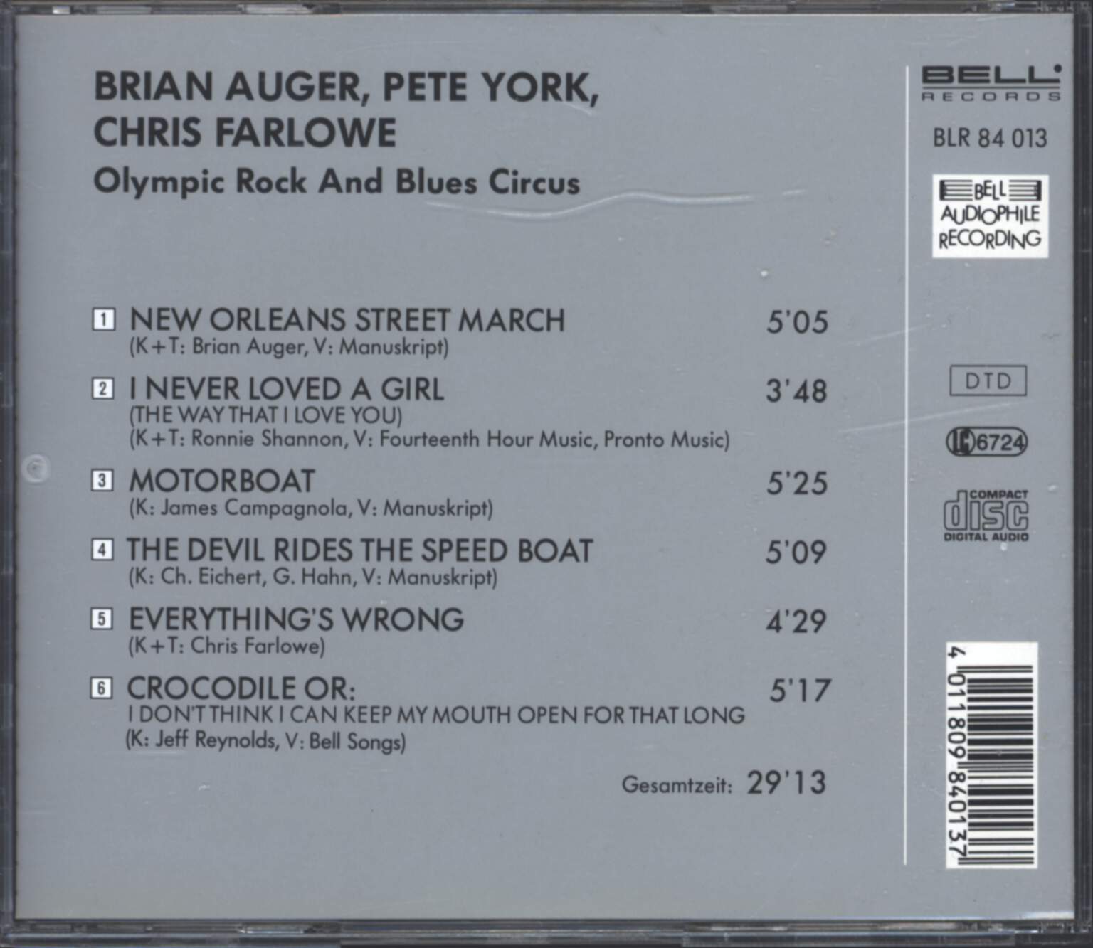 Chris Farlowe: Olympic Rock & Blues Circus, 1×CD
