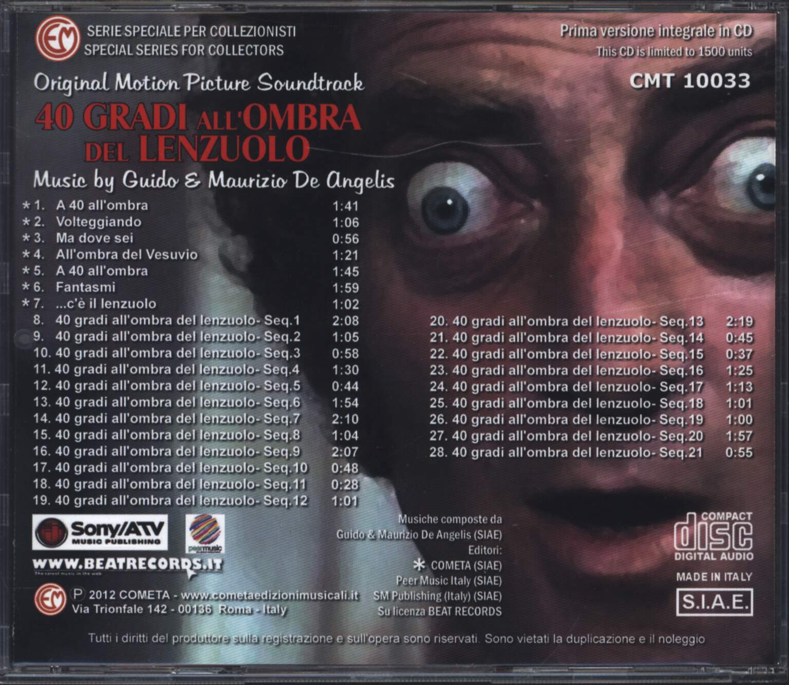 Guido And Maurizio De Angelis: 40 Gradi All'Ombra Del Lenzuolo, 1×CD