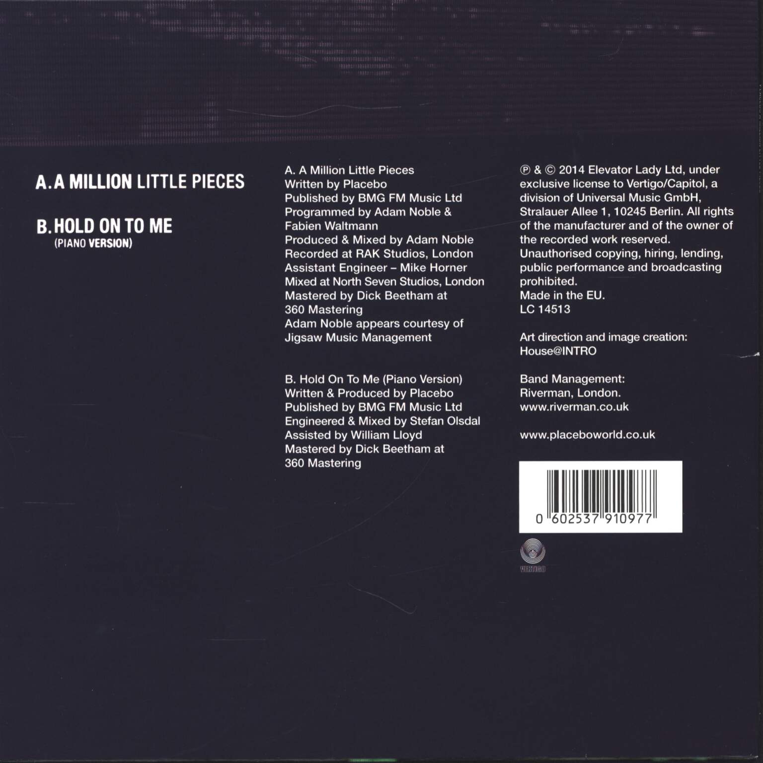 Placebo: A Million Little Pieces, 1×7" Single (Vinyl)