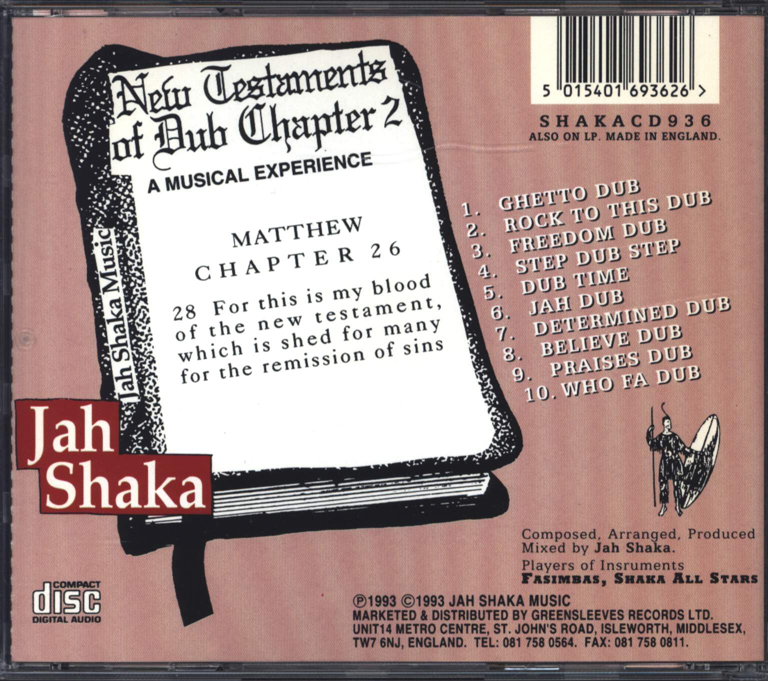 Jah Shaka: New Testaments Of Dub Chapter 2, 1×CD