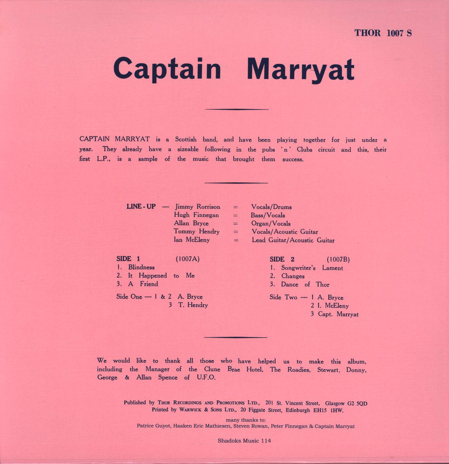 Captain Marryat: Captain Marryat, 1×LP (Vinyl)