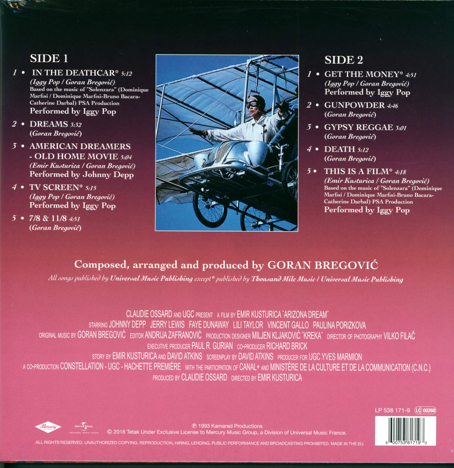 Goran Bregović: Arizona Dream (Original Motion Picture Soundtrack), 1×LP (Vinyl)