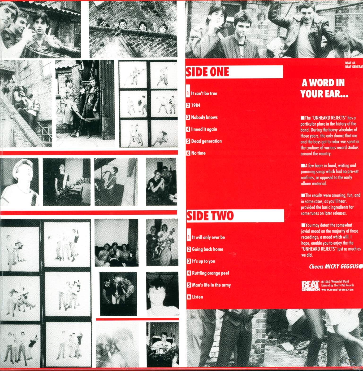Cockney Rejects: Unheard Rejects, 1×LP (Vinyl)