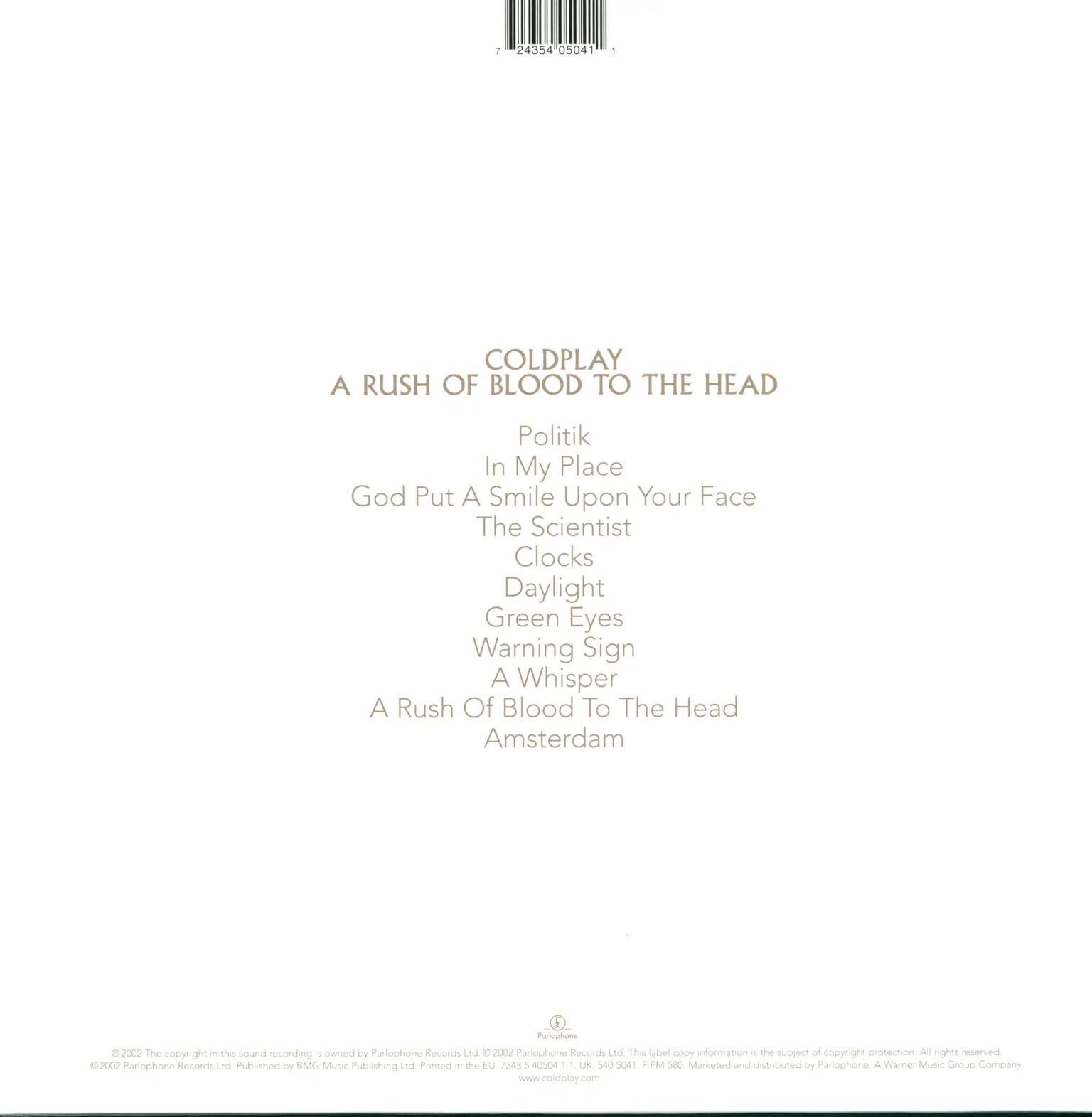 Coldplay: A Rush Of Blood To The Head, 1×LP (Vinyl)