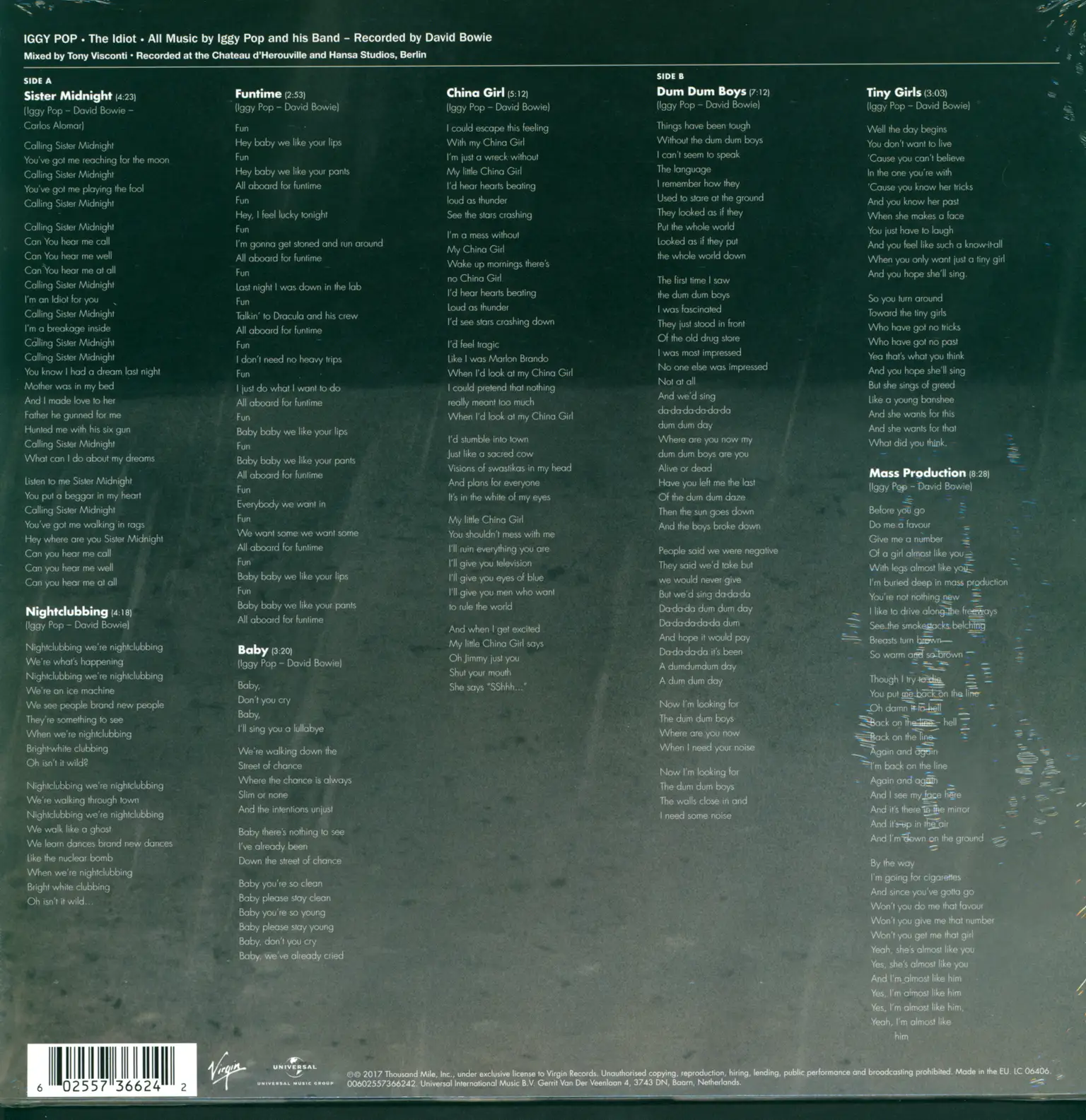 Iggy Pop: The Idiot, 1×LP (Vinyl)