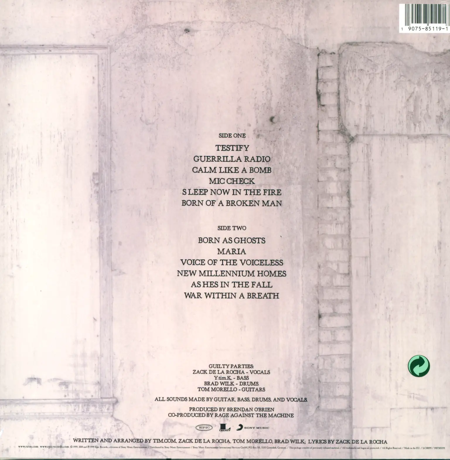 Rage Against the Machine: The Battle Of Los Angeles, 1×LP (Vinyl)