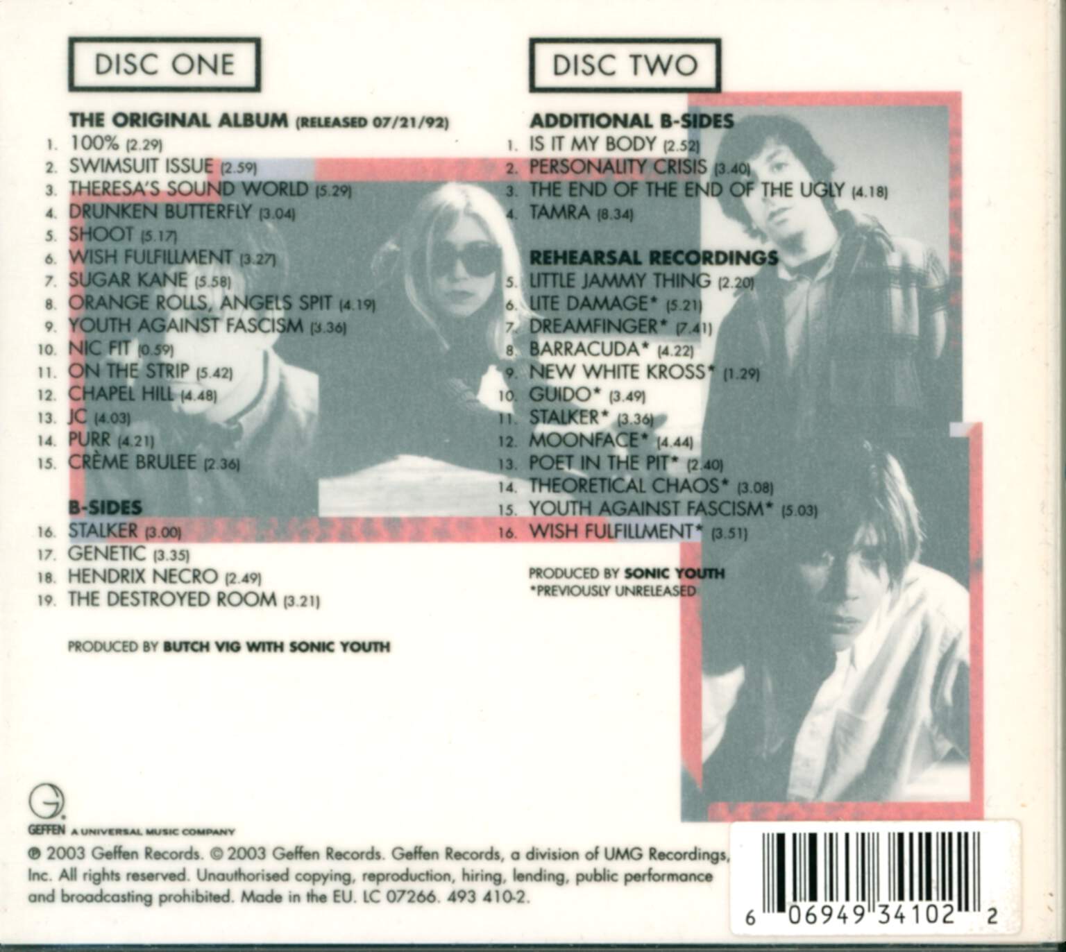 Sonic Youth: Dirty, 1×CD, 1×CD