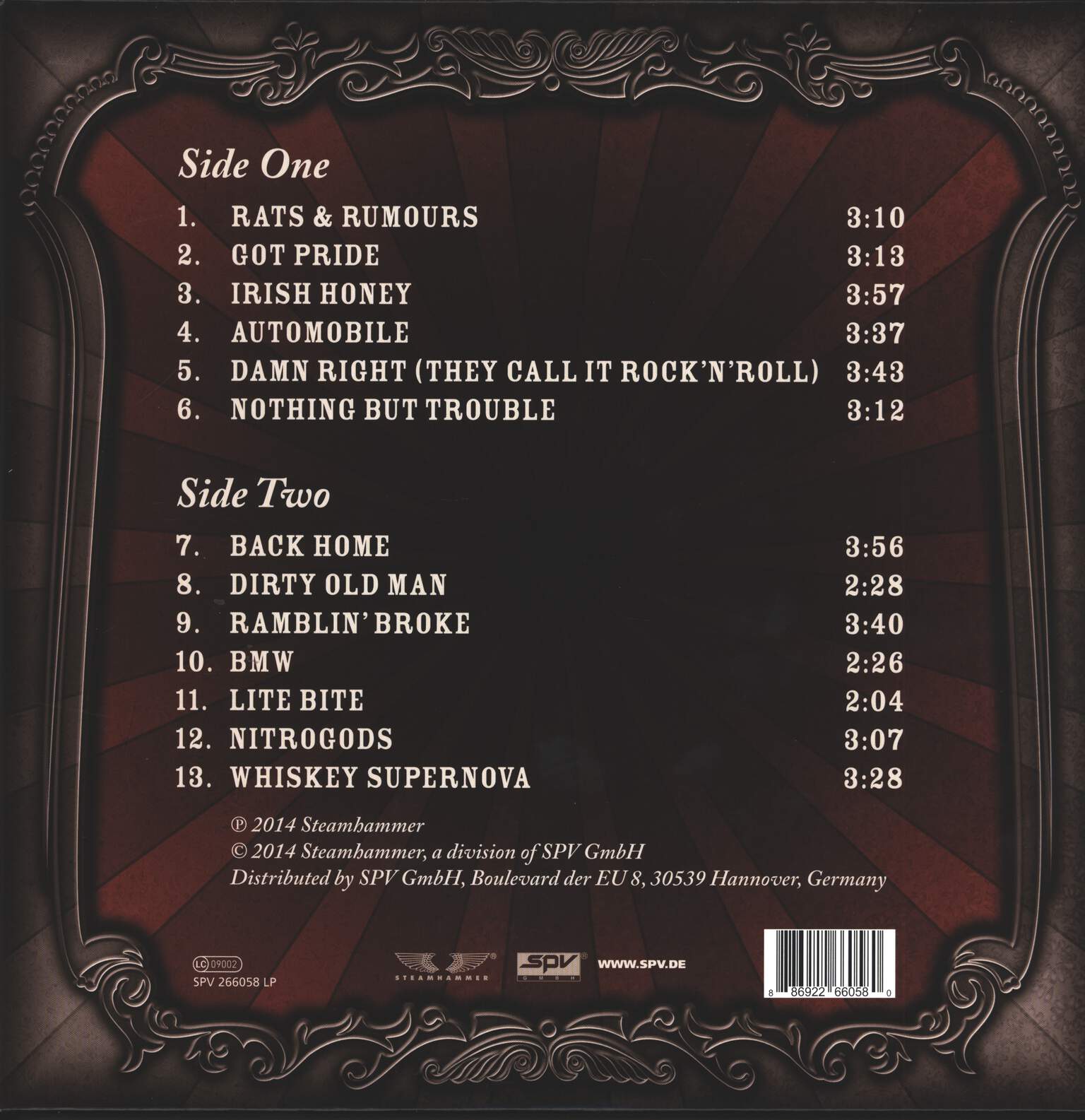 Nitrogods: Rats & Rumours, 1×CD, 1×LP (Vinyl)