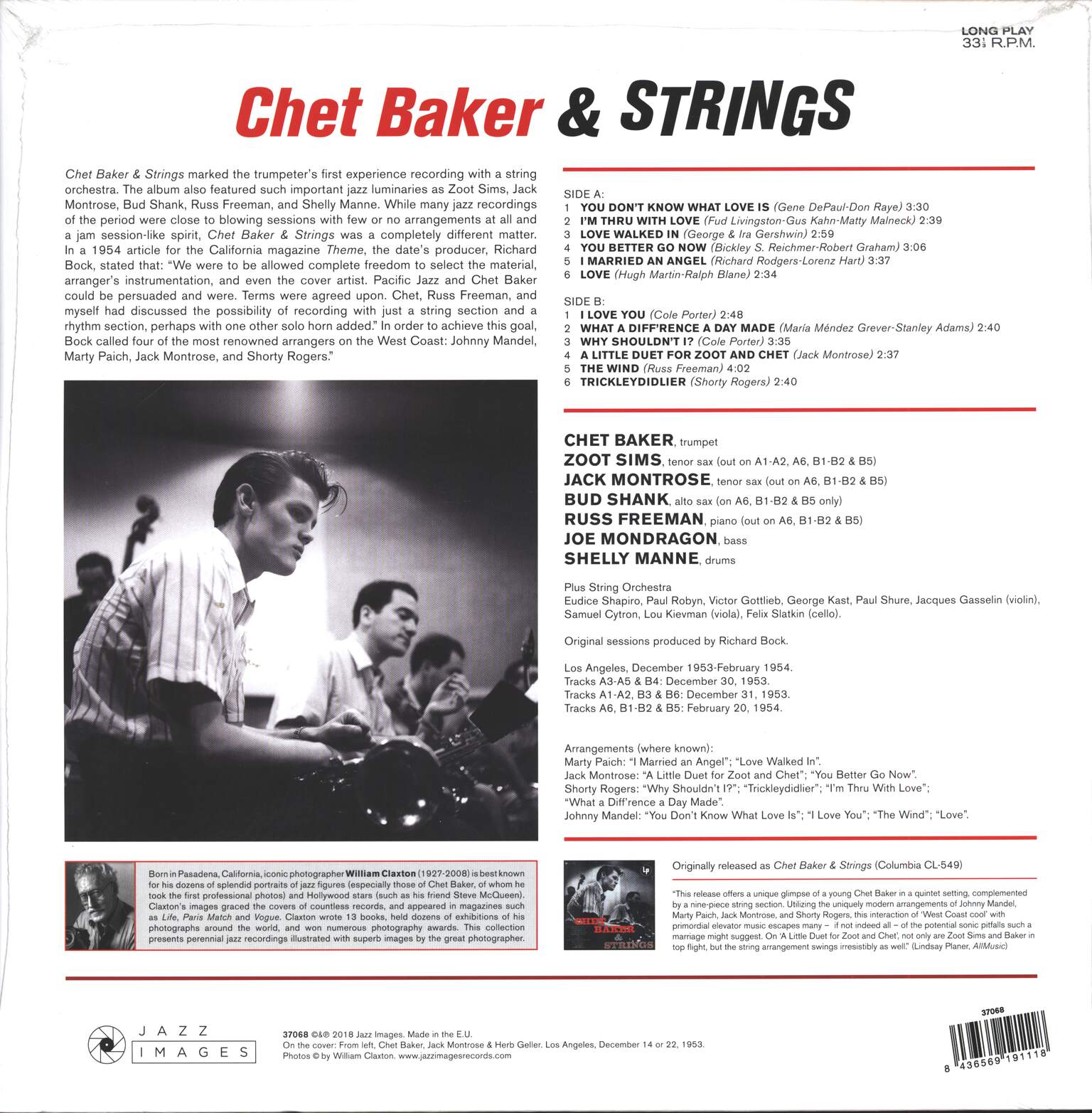 Chet Baker: Chet Baker & Strings, 1×LP (Vinyl)