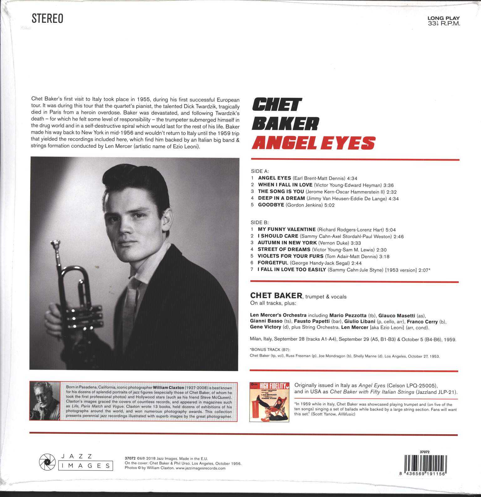 Chet Baker: Angel Eyes, 1×LP (Vinyl)