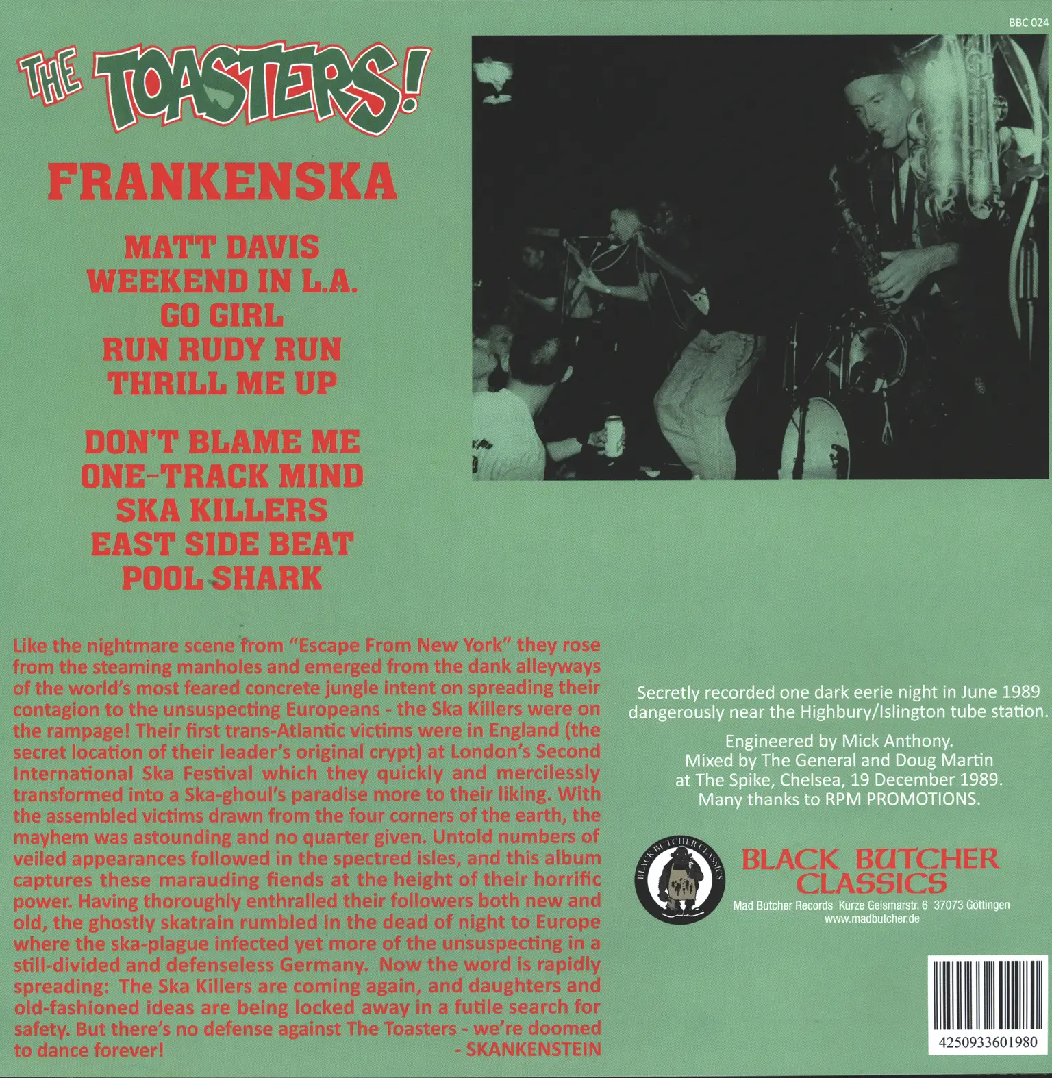 The Toasters: Frankenska, 1×LP (Vinyl)
