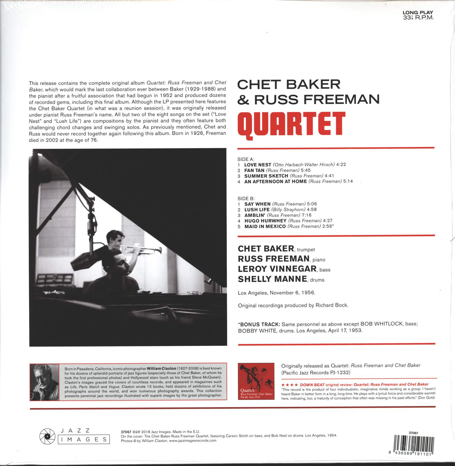 Chet Baker & Rus Freeman Quartet: Chet Baker & Rus Freeman Quartet, 1×LP (Vinyl)