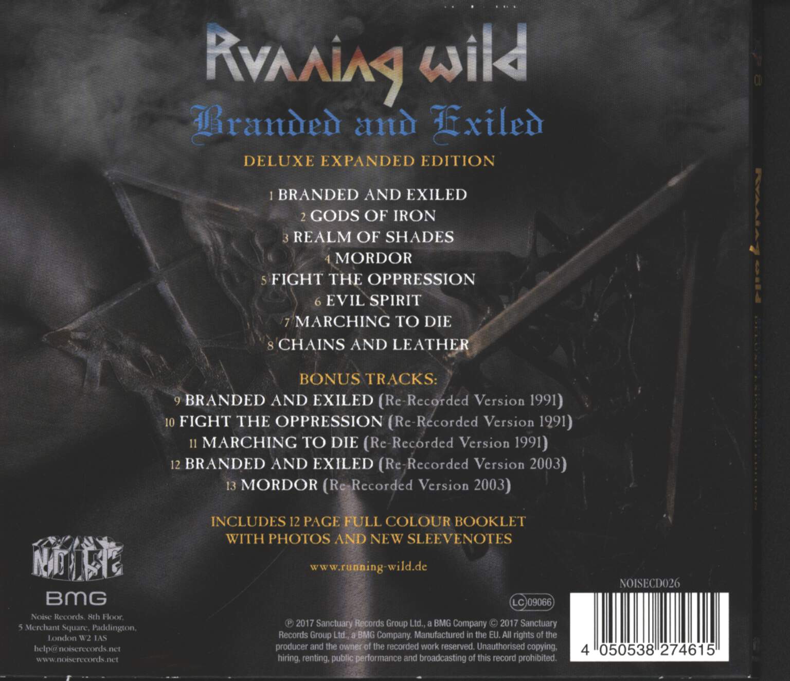 Running Wild: Branded And Exiled, 1×CD