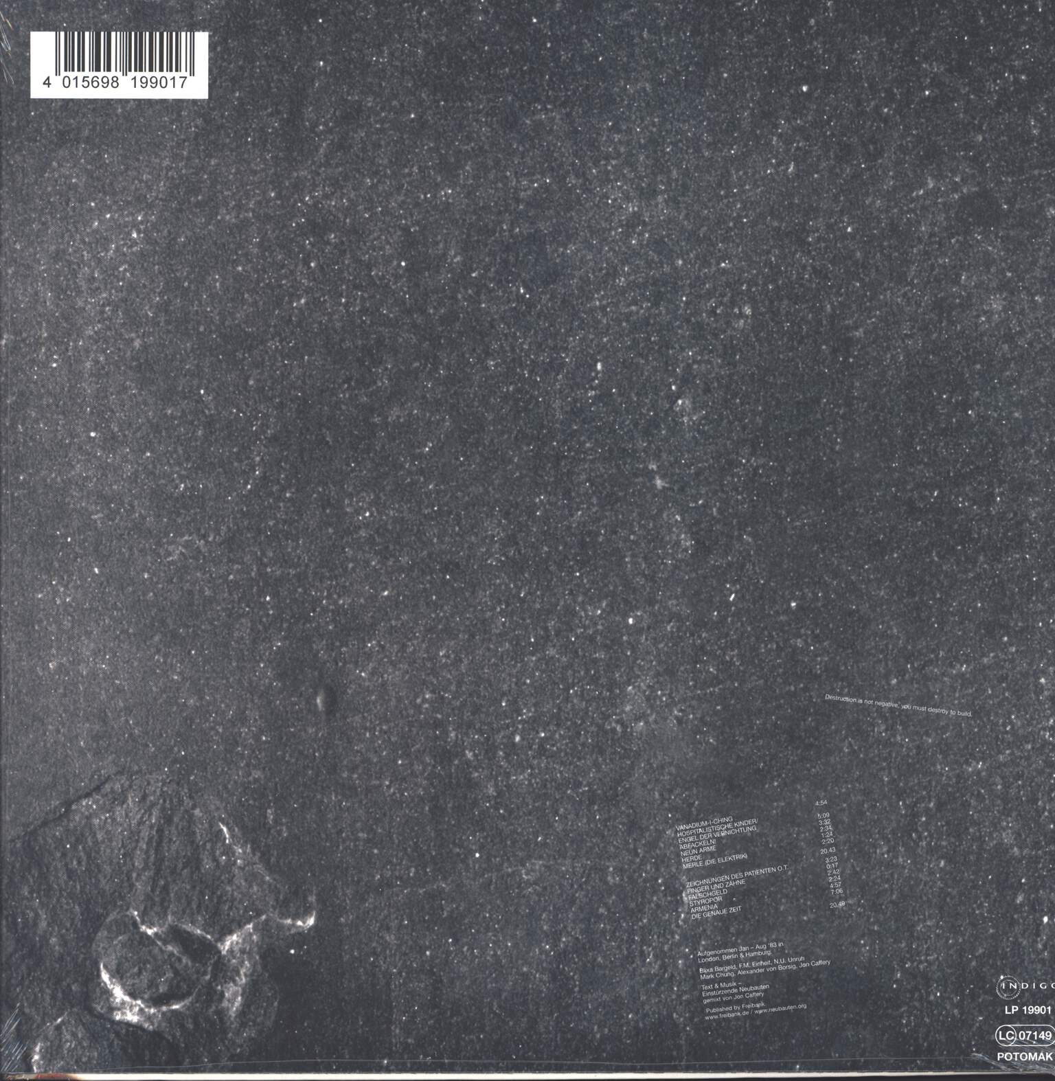 Einstürzende Neubauten: Zeichnungen Des Patienten O.T. (Drawings Of Patient O.T.), 1×LP (Vinyl)