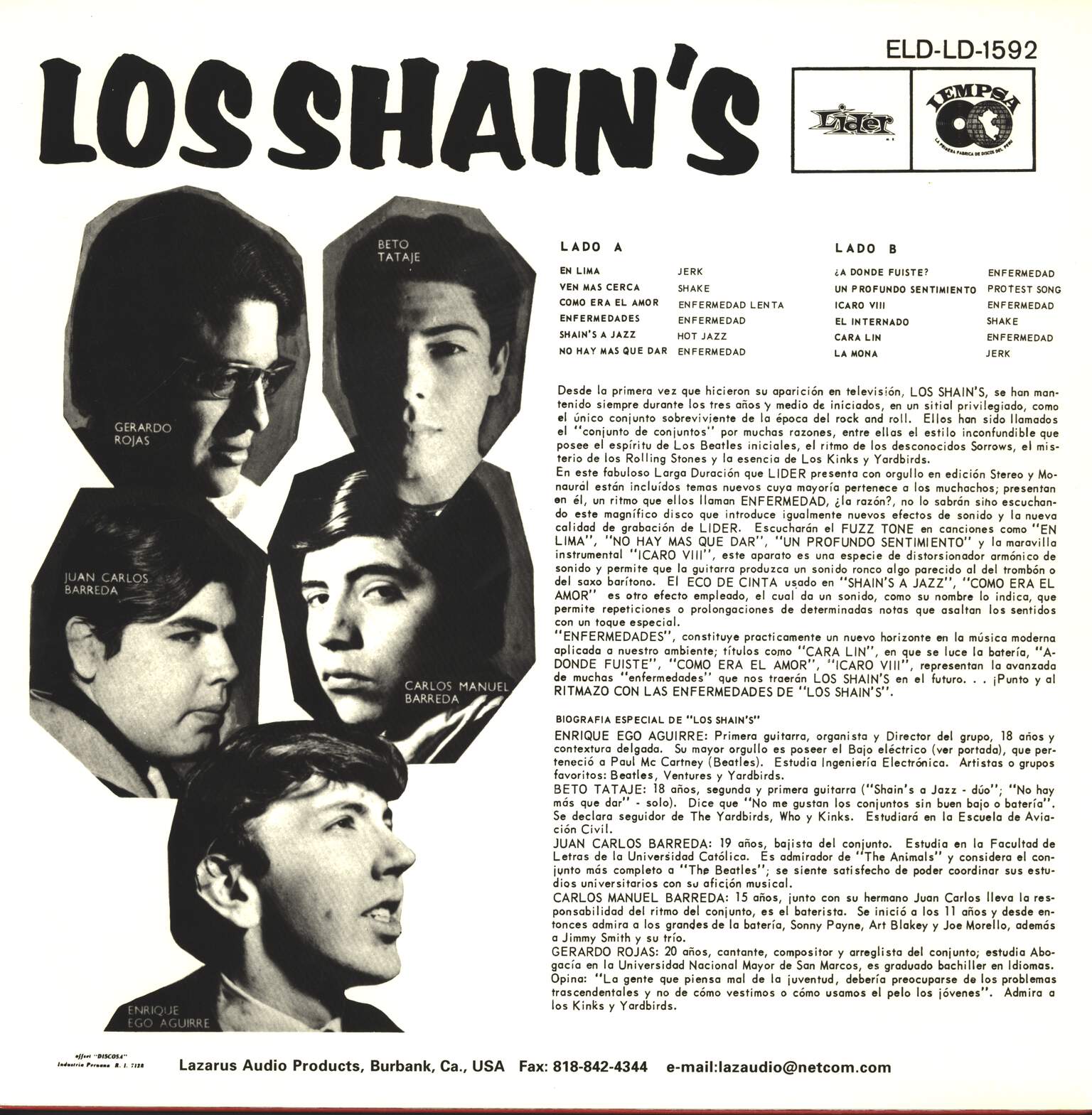 Los Shain's: Segundo Volumen, 1×LP (Vinyl)