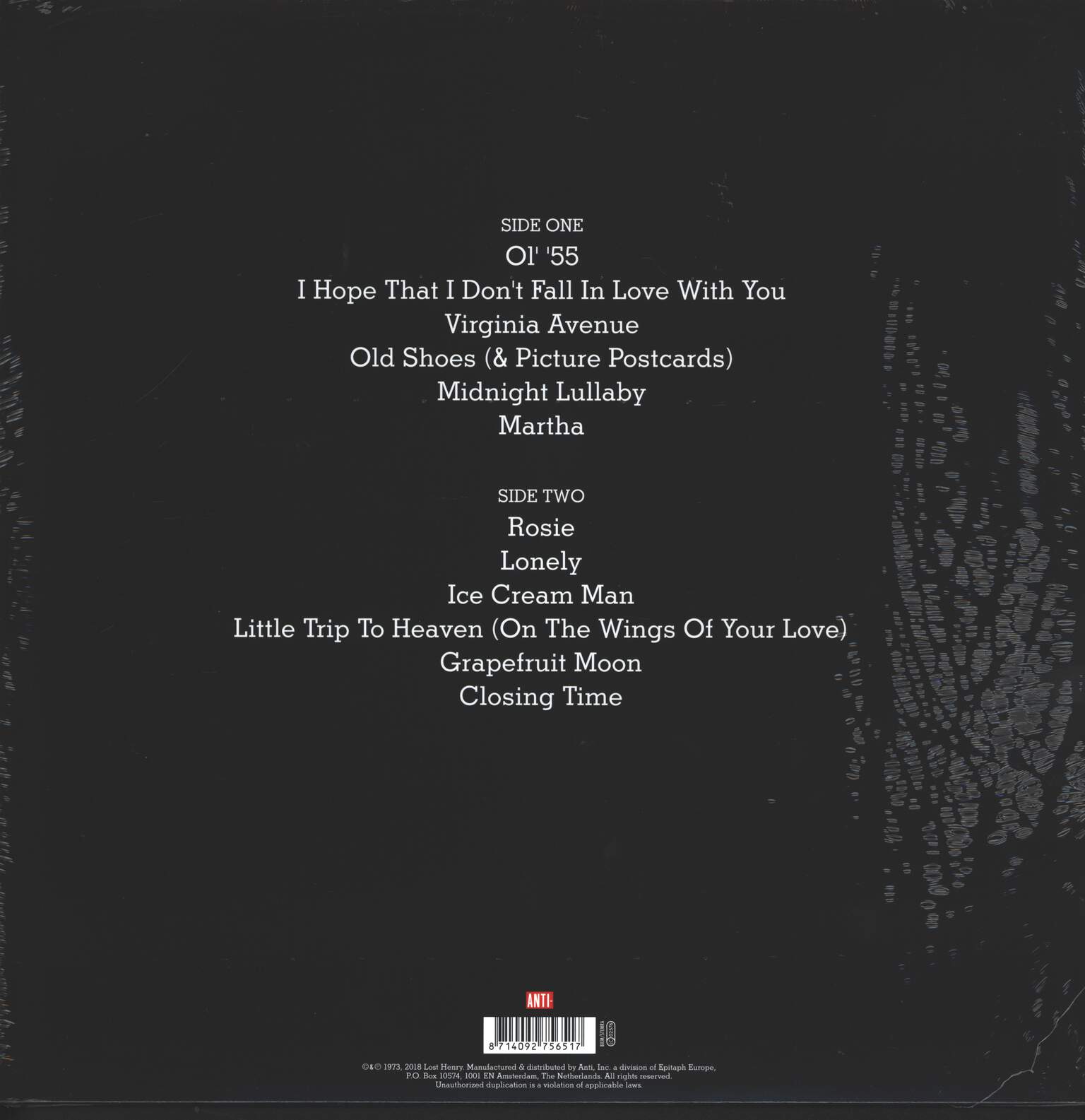 Tom Waits: Closing Time, 1×LP (Vinyl)