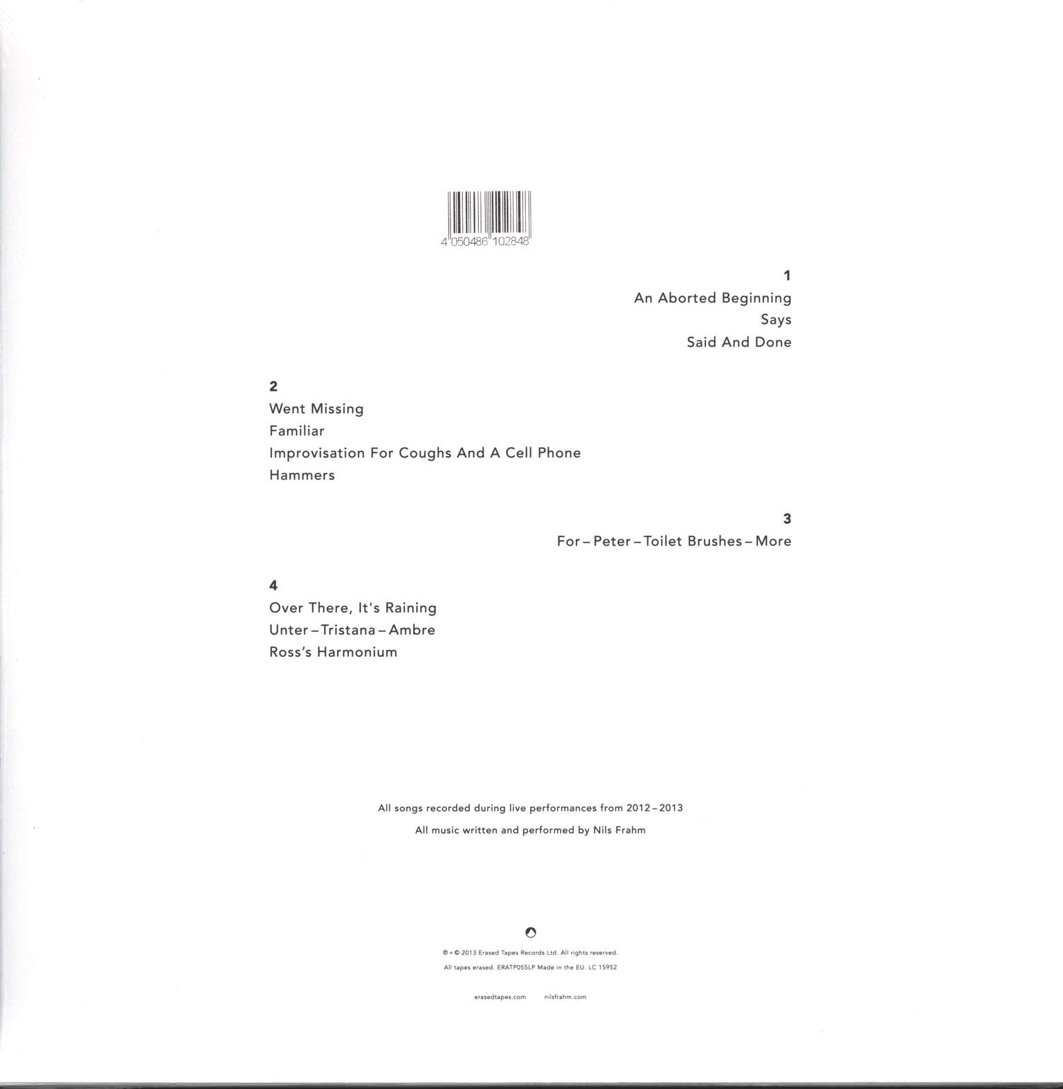 Nils Frahm: Spaces, 2×LP (Vinyl)
