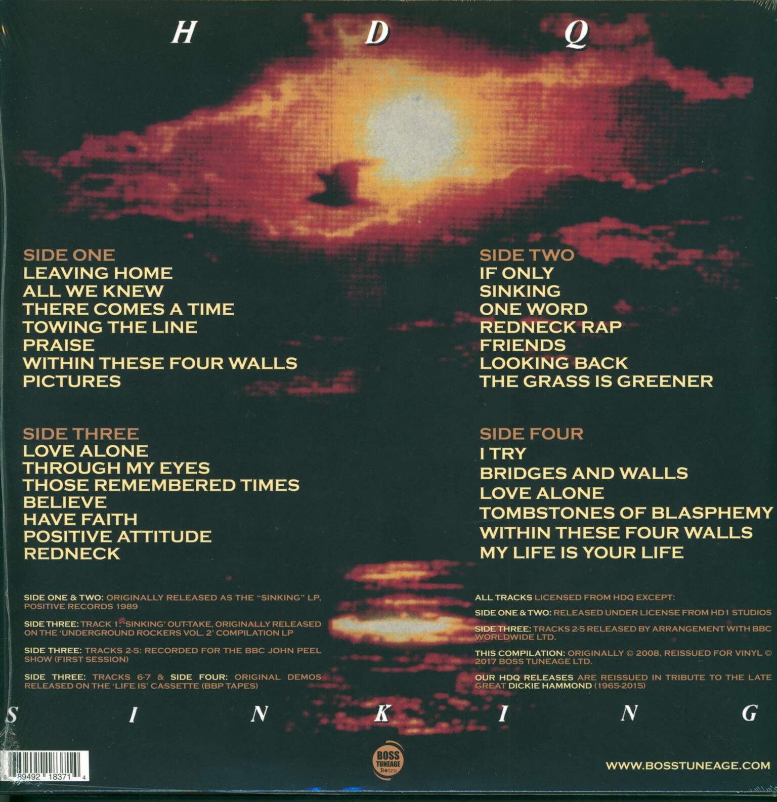H.D.Q.: Sinking, 1×CD, 1×LP (Vinyl), 1×LP (Vinyl)