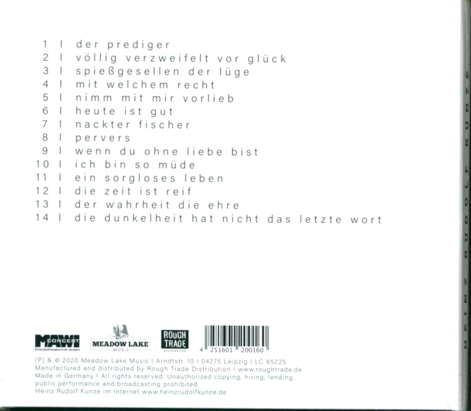 Heinz Rudolf Kunze: Der Wahrheit Die Ehre, 1×CD