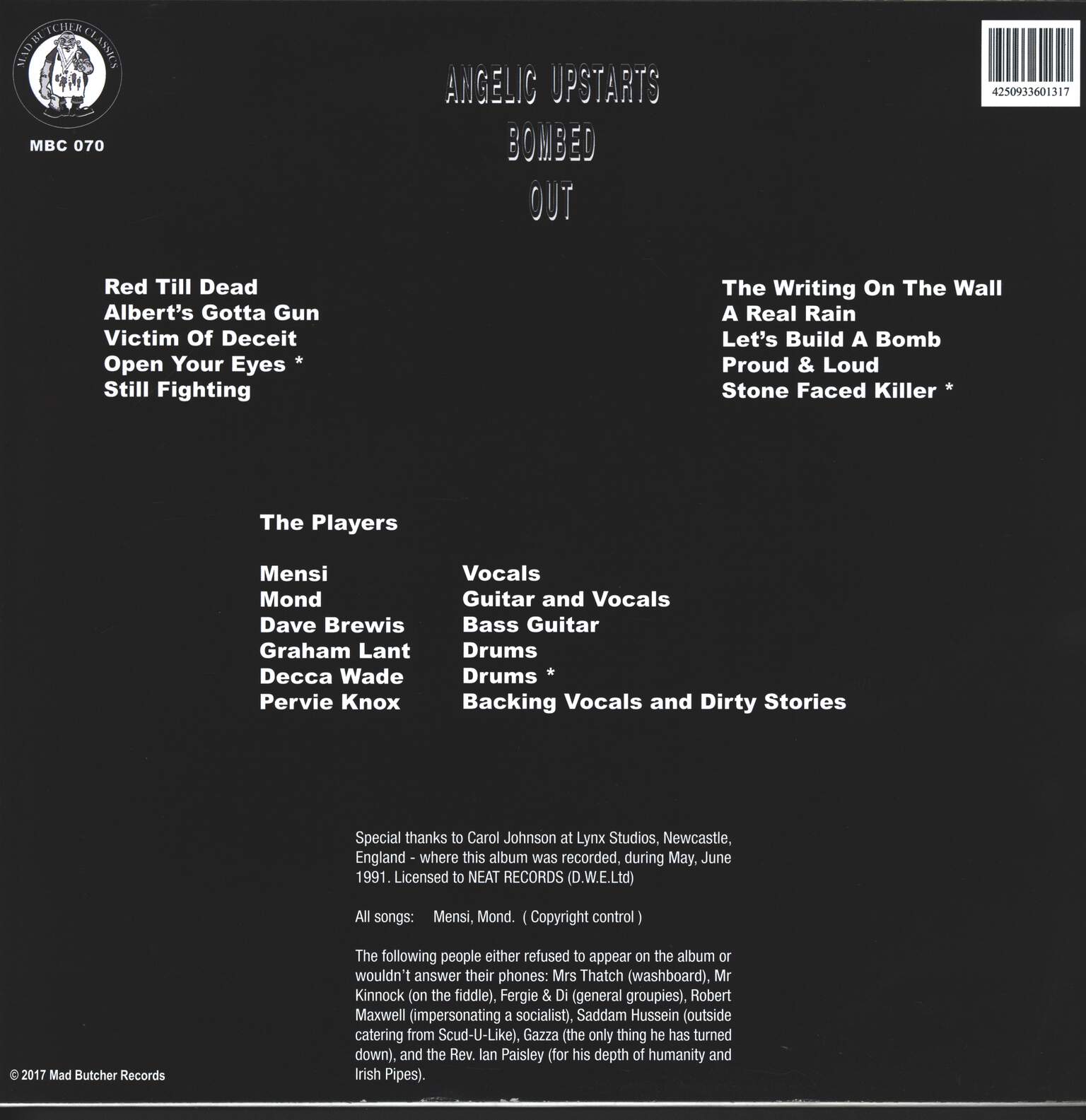 Angelic Upstarts: Bombed Out, 1×LP (Vinyl)
