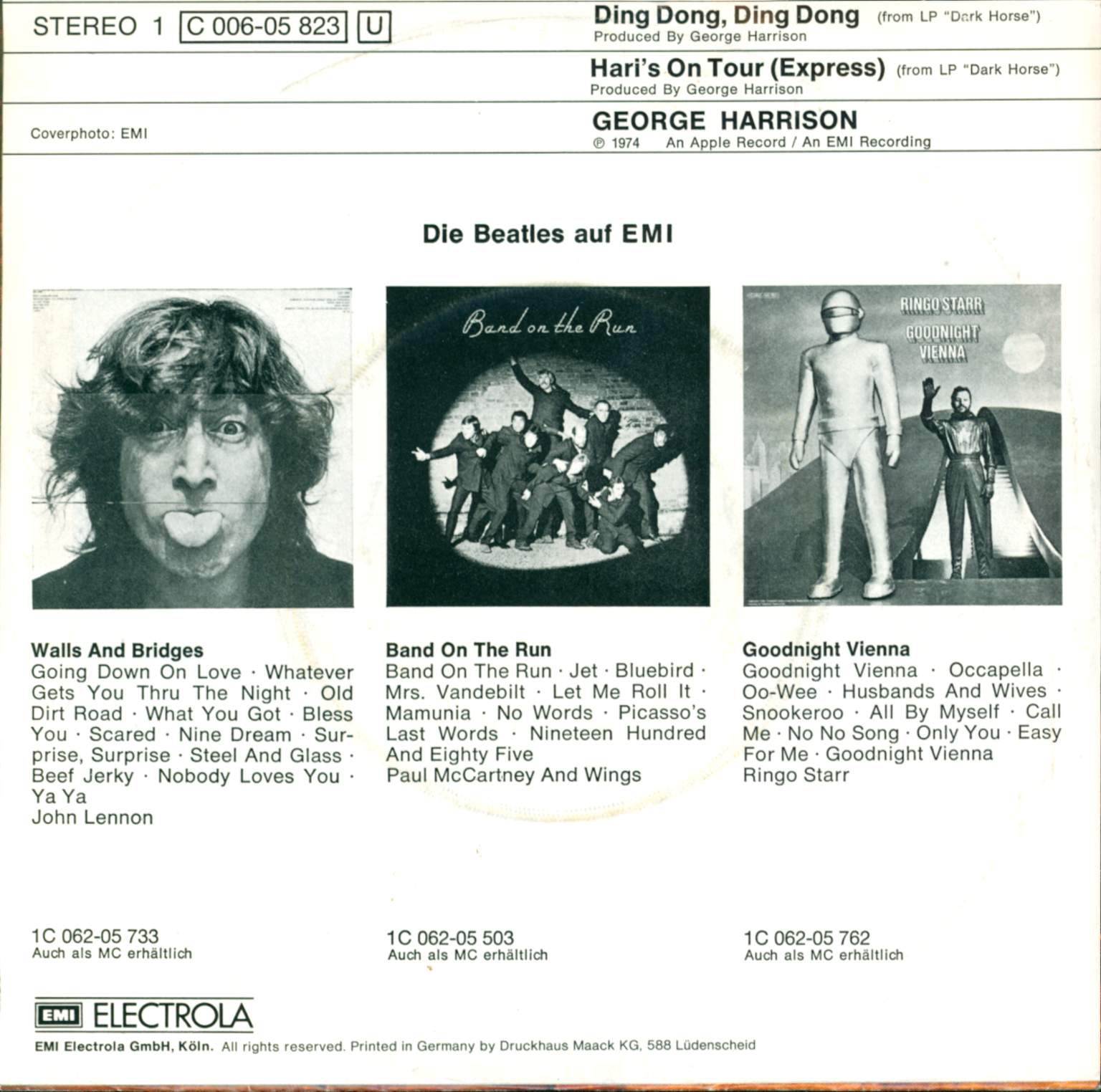 George Harrison: Ding Dong, Ding Dong, 1×7" Single (Vinyl)