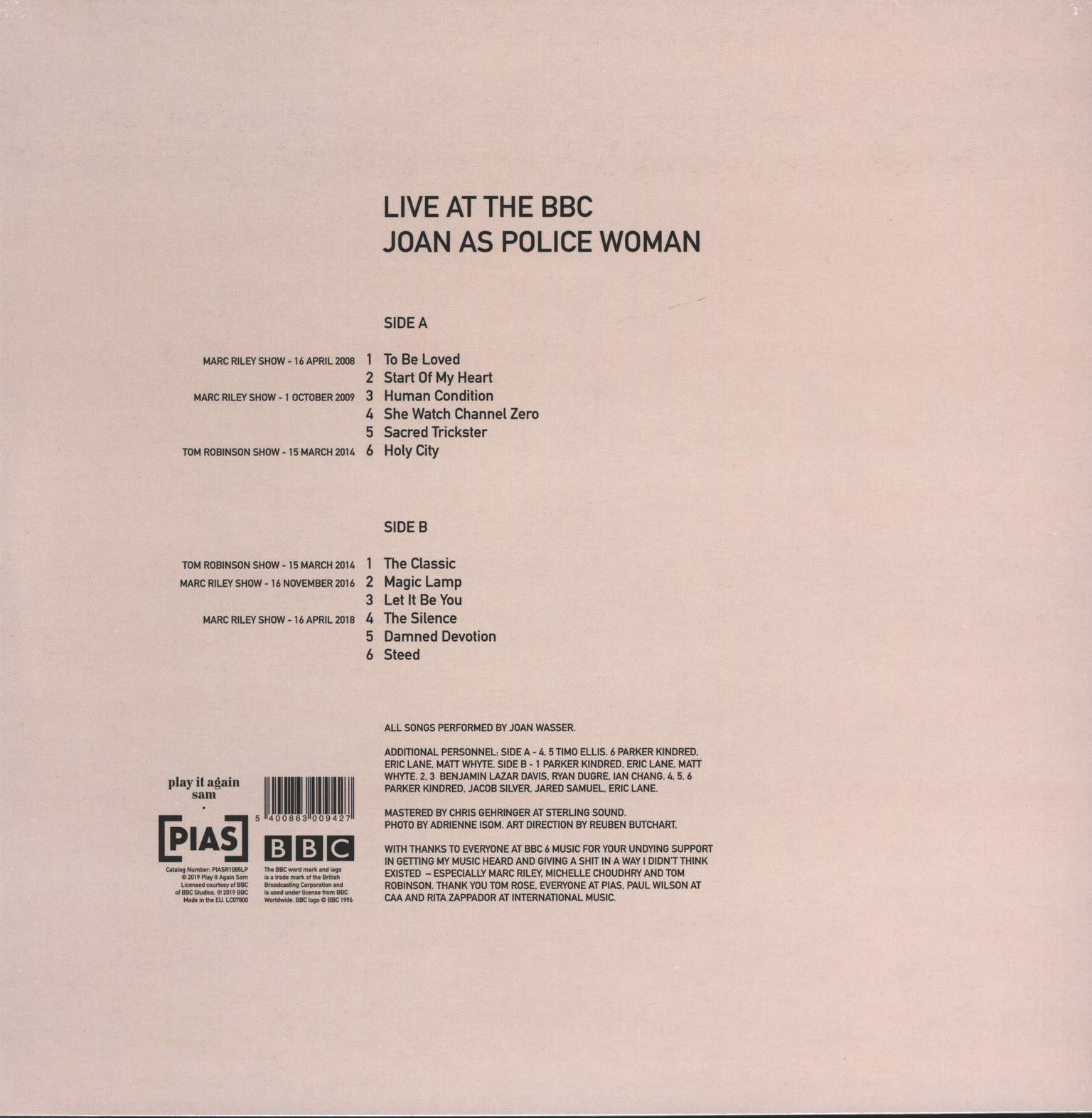 Joan As Police Woman: Live At The BBC, 1×LP (Vinyl)
