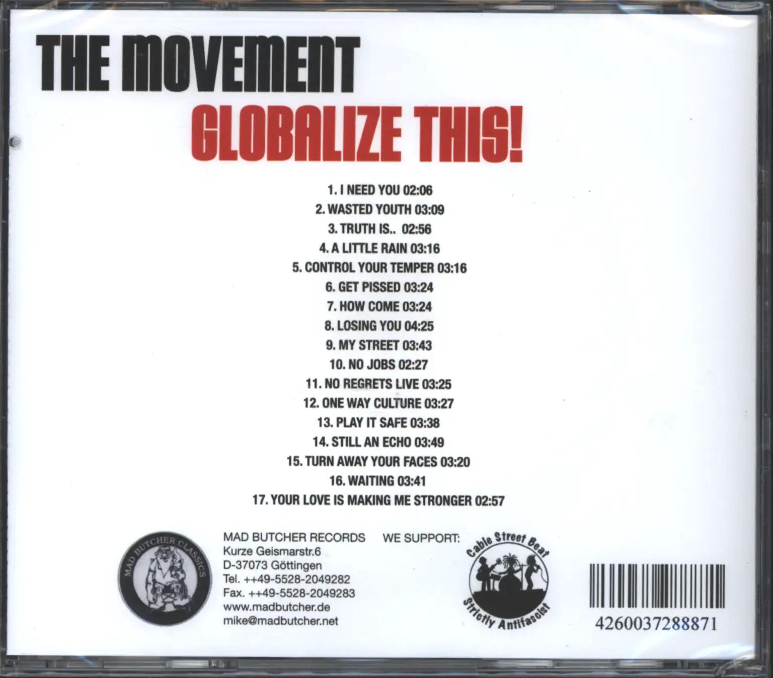 The Movement: Globalize This!, 1×CD