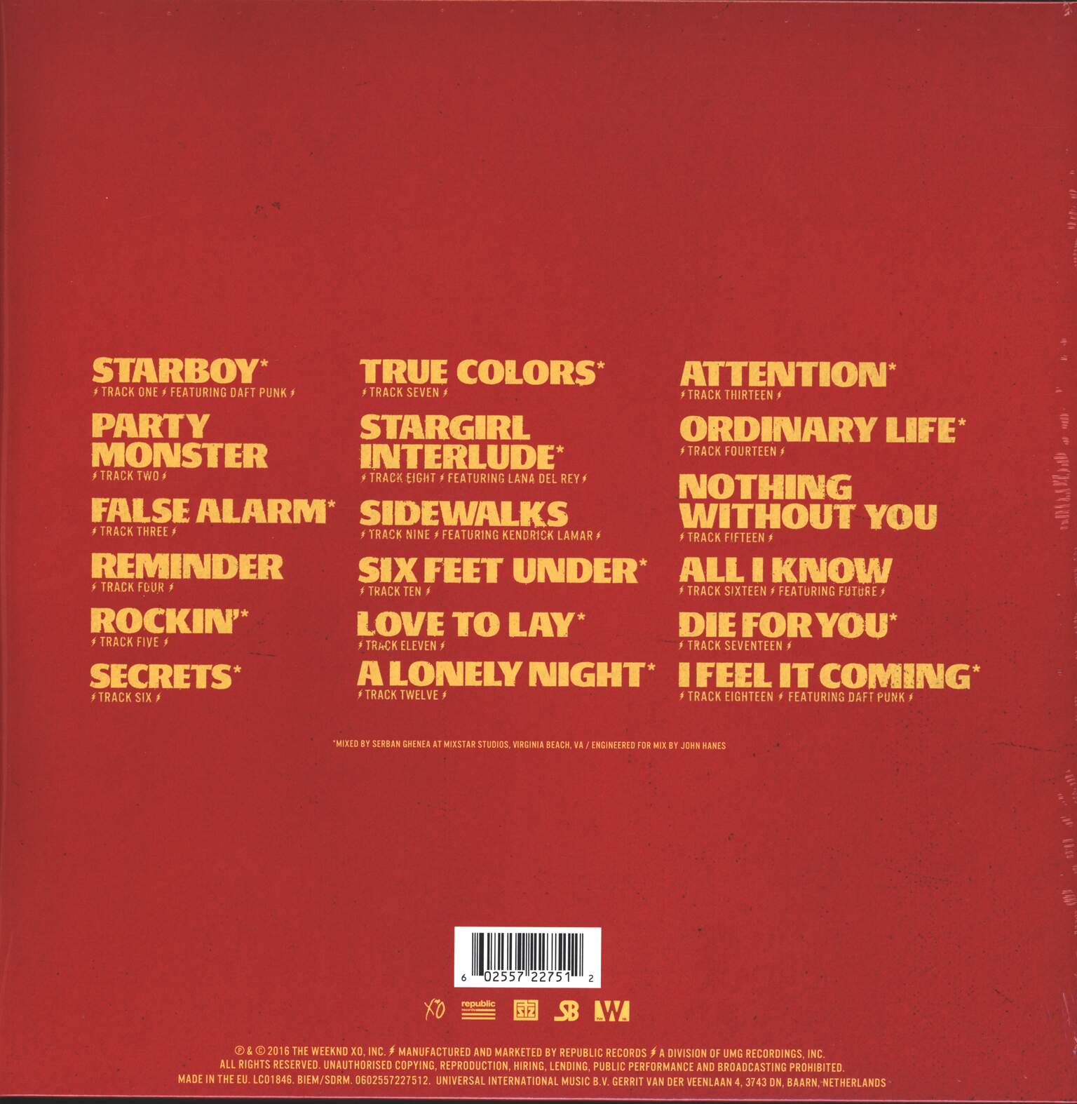 The Weeknd: Starboy, 2×LP (Vinyl)