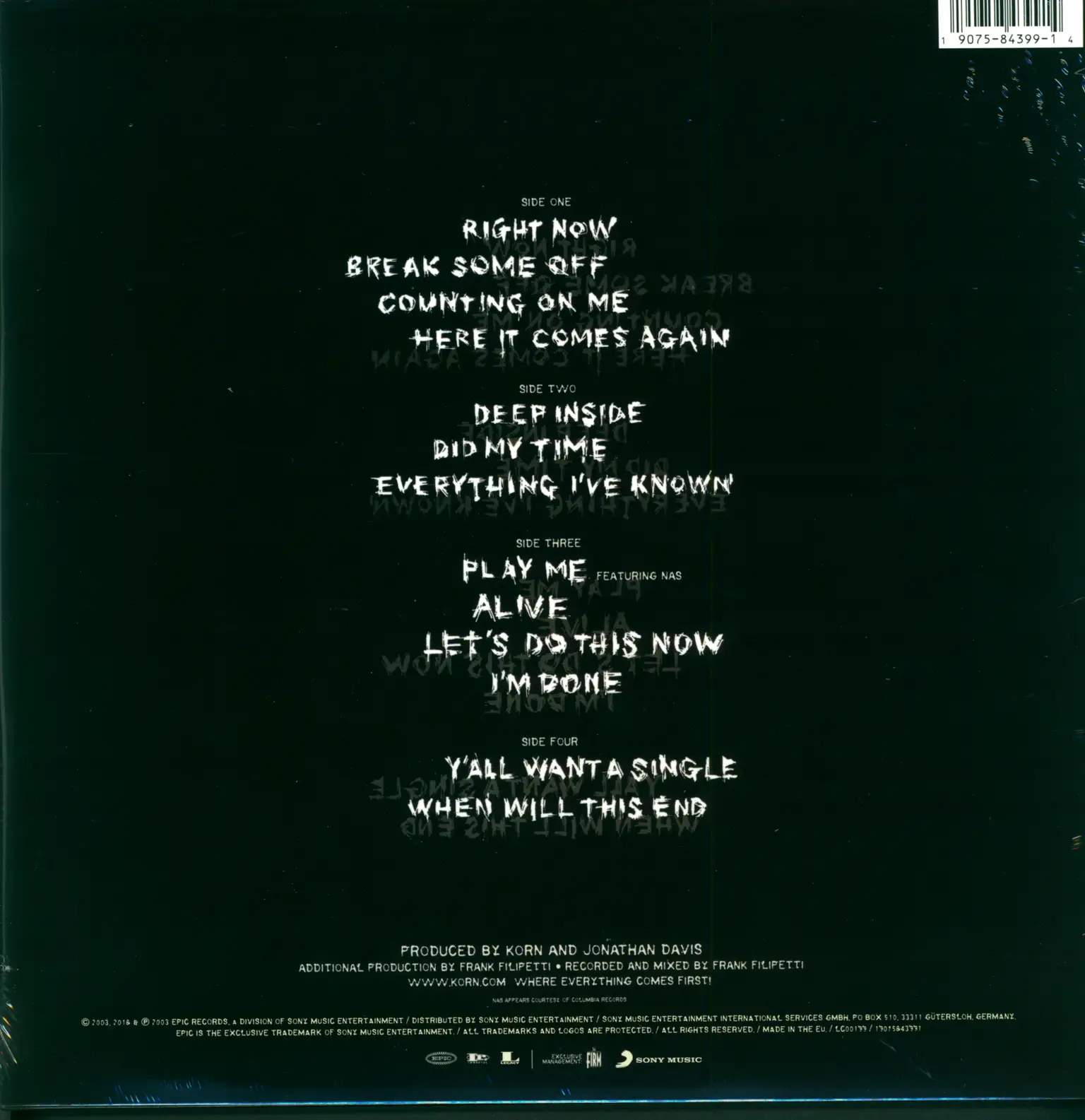 Korn: Take A Look In The Mirror, 2×LP (Vinyl)