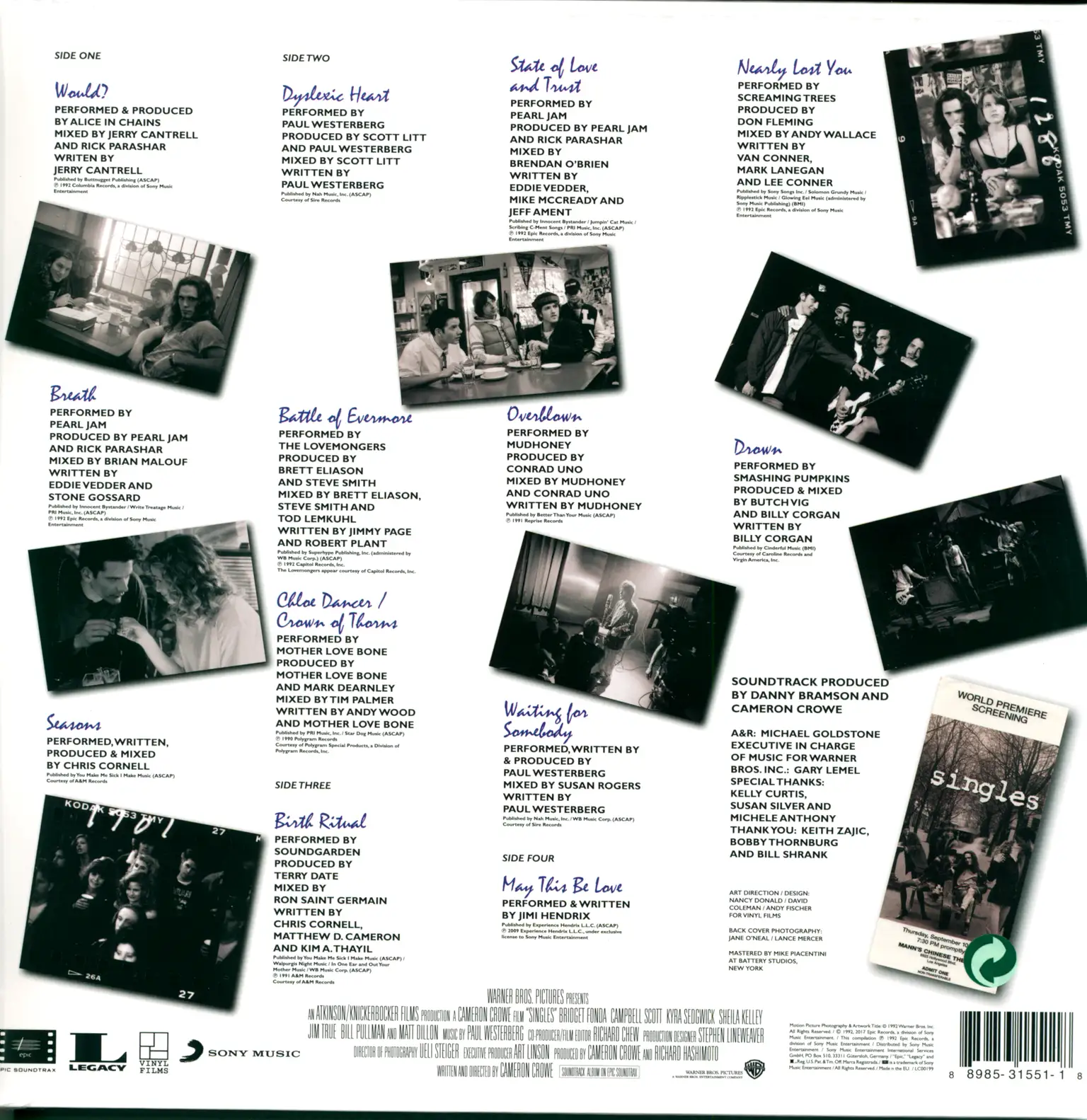 Various: Singles (Original Motion Picture Soundtrack), 2×LP (Vinyl), 1×CD