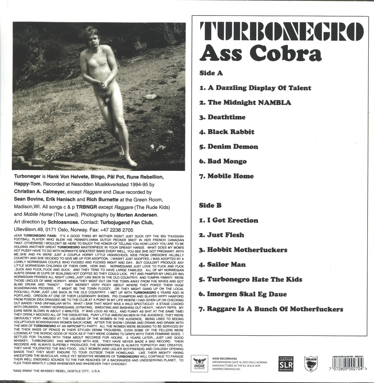 Turbonegro: Ass Cobra, 1×LP (Vinyl)