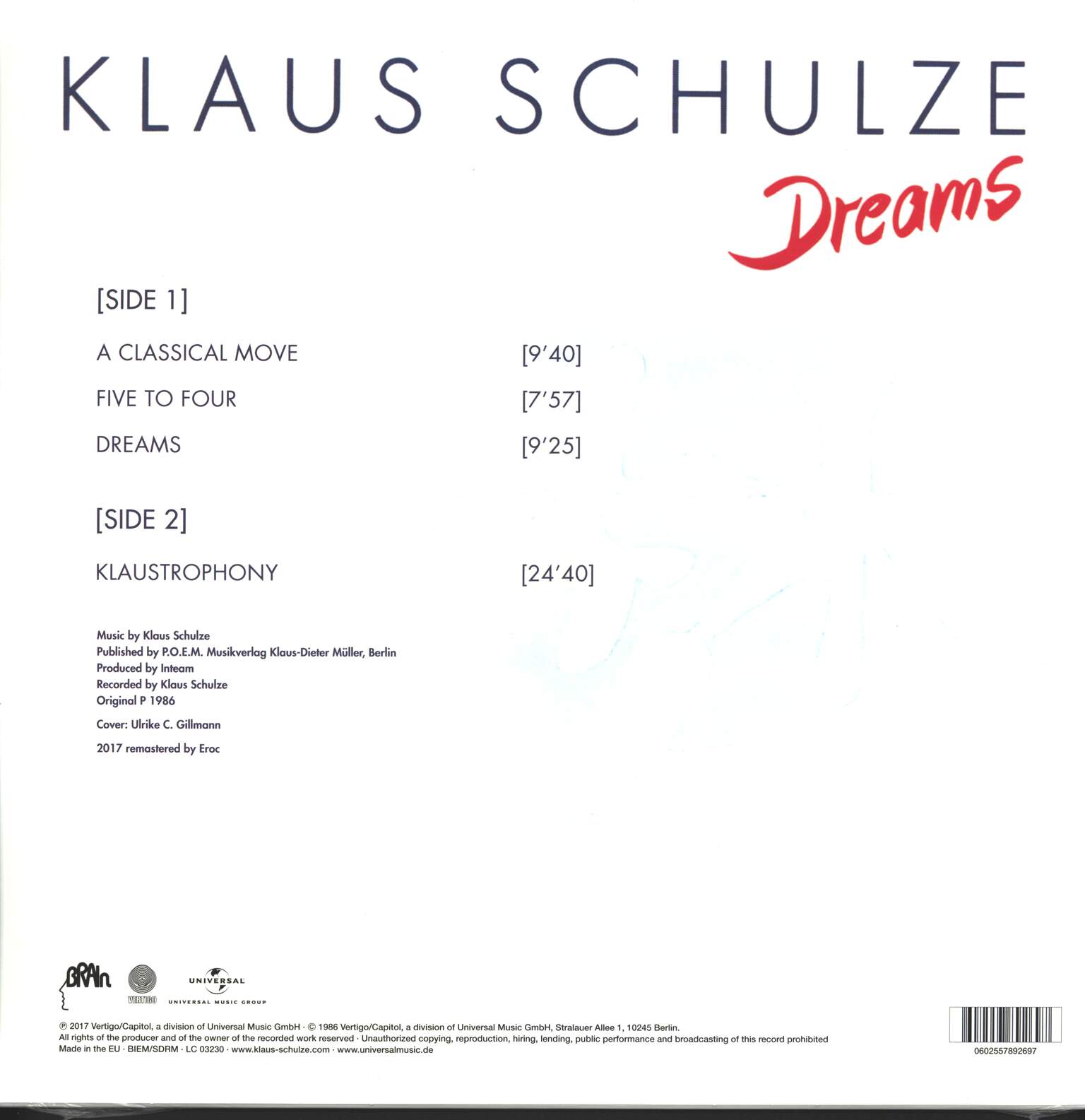 Klaus Schulze: Dreams, 1×LP (Vinyl)