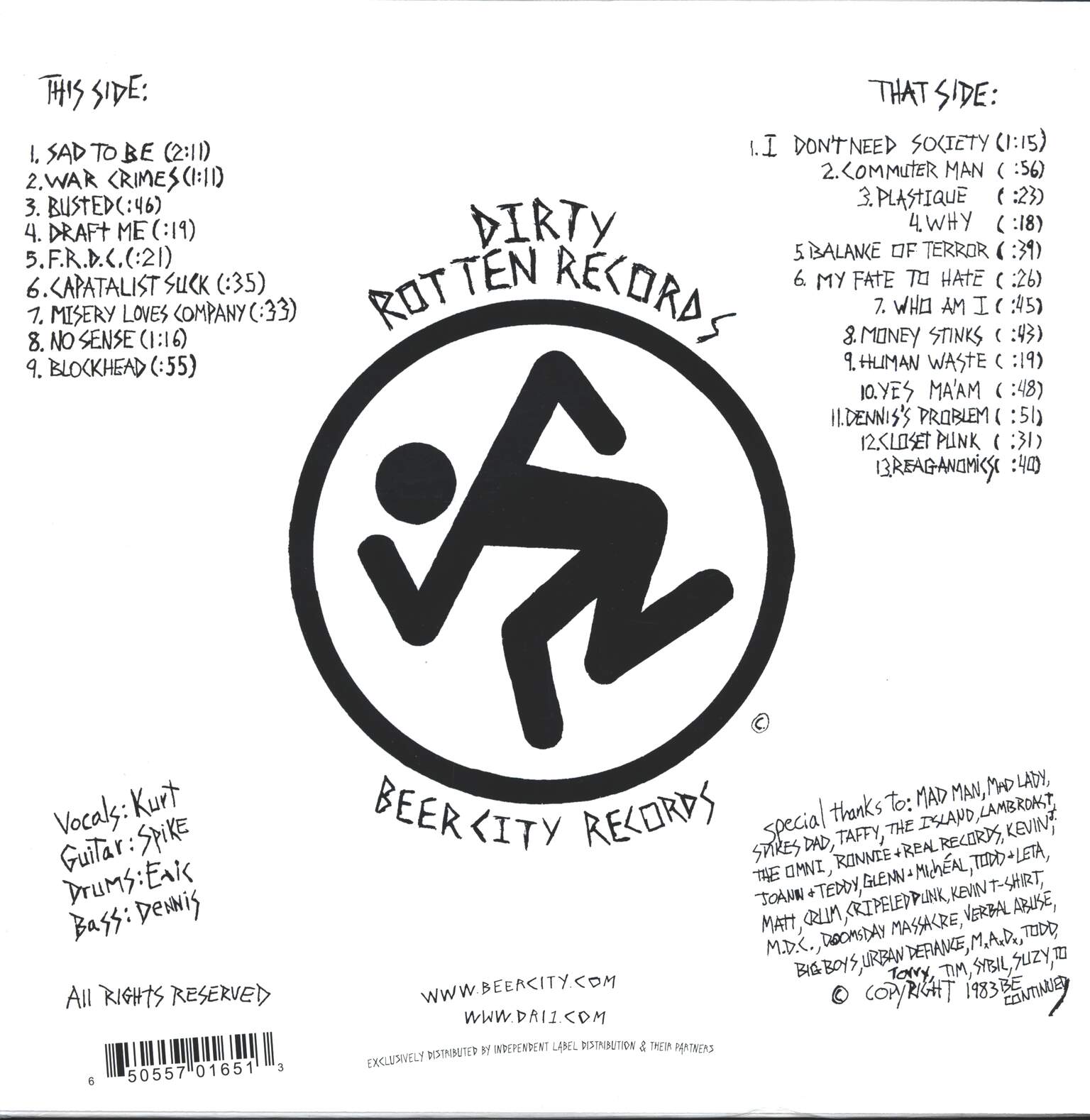 Dirty Rotten Imbeciles: Dirty Rotten LP, 1×LP (Vinyl)