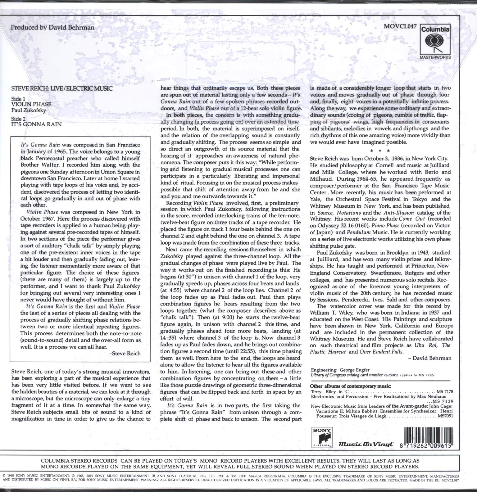 Steve Reich: Live / Electric Music, 1×LP (Vinyl)