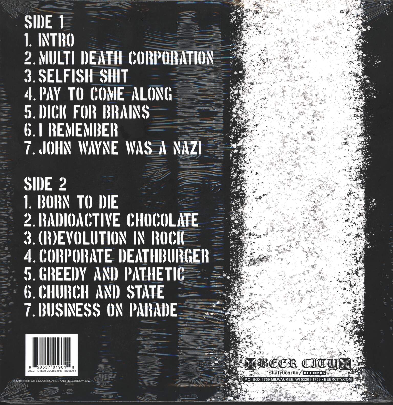 MDC: Live At CBGB's 1983, 1×LP (Vinyl)