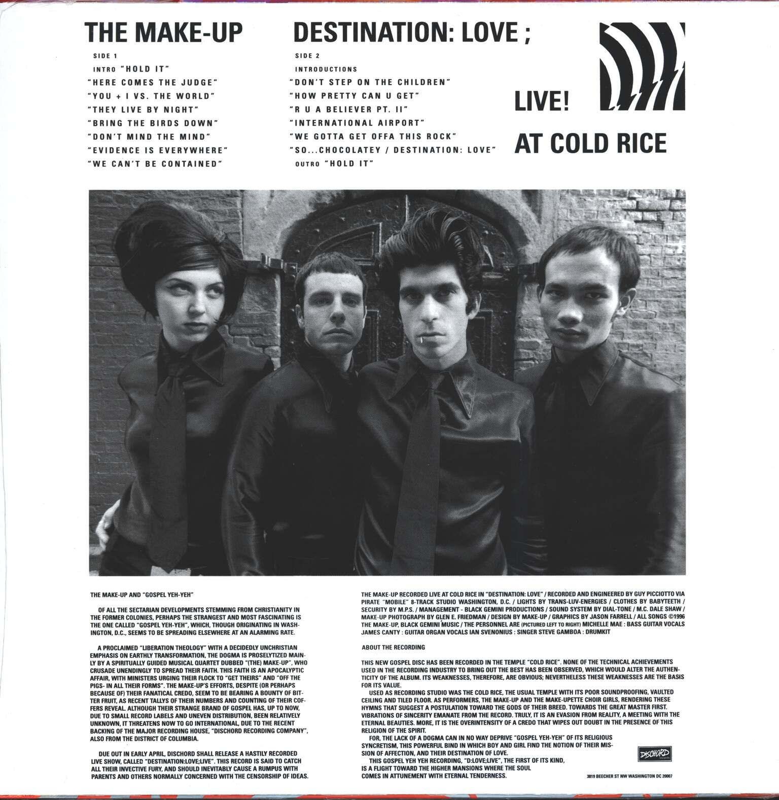 The Make-Up: Destination: Love; Live! At Cold Rice, 1×LP (Vinyl)