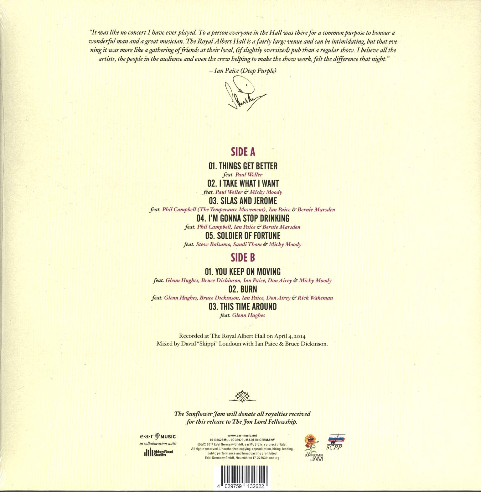 Various: Celebrating Jon Lord, The Rock Legend, Vol.1, 1×LP (Vinyl)