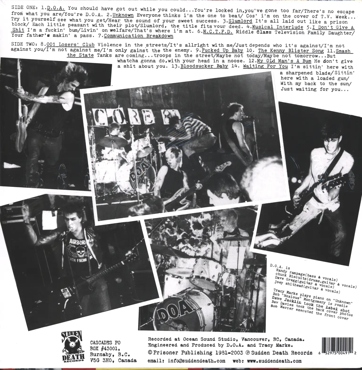 D.O.A.: Hardcore '81, 1×LP (Vinyl)