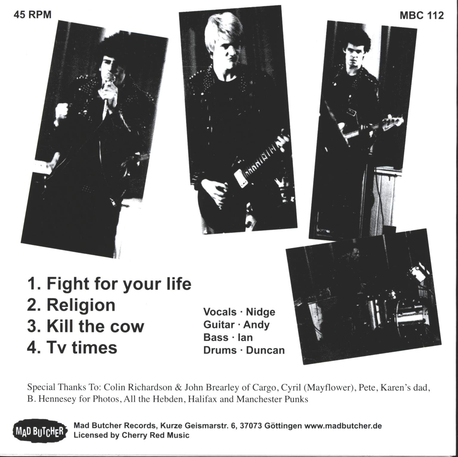The Crash: Fight For Your Life, 1×7" Single (Vinyl)